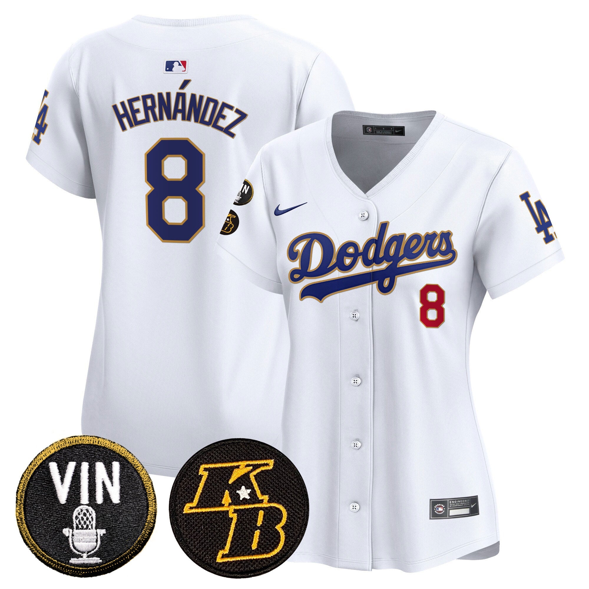 Women’s Vin & Kobe Patch Gold Trim Vapor Premier Limited Jersey