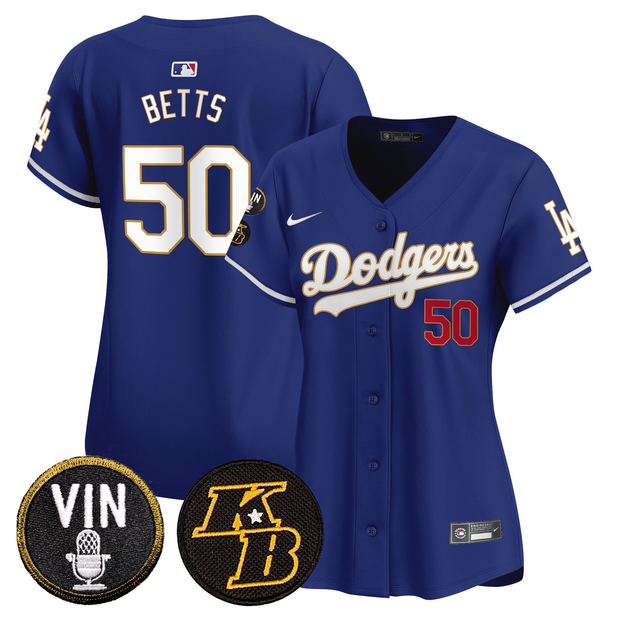 Women’s Vin & Kobe Patch Gold Trim Vapor Premier Limited Jersey