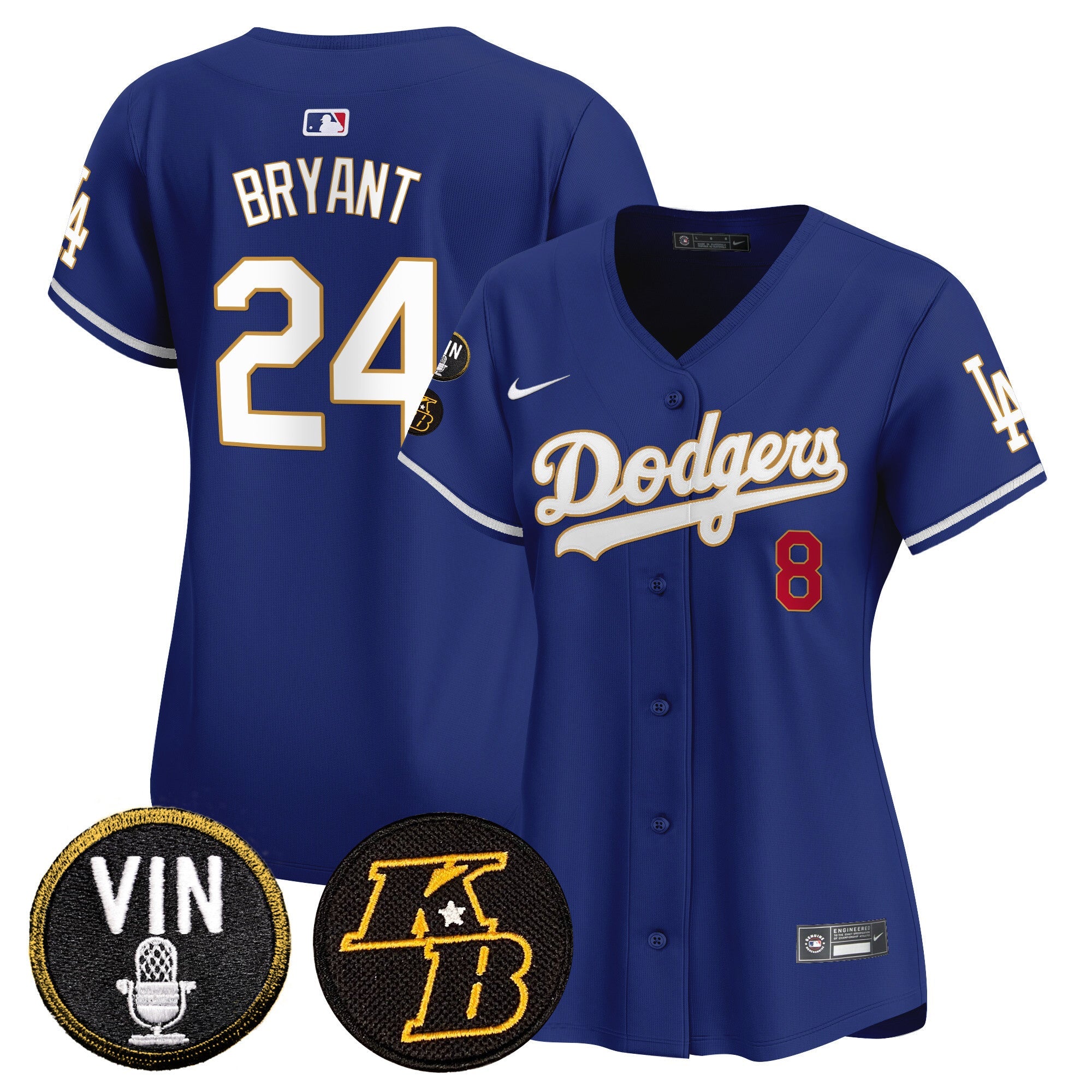 Women’s Vin & Kobe Patch Gold Trim Vapor Premier Limited Jersey