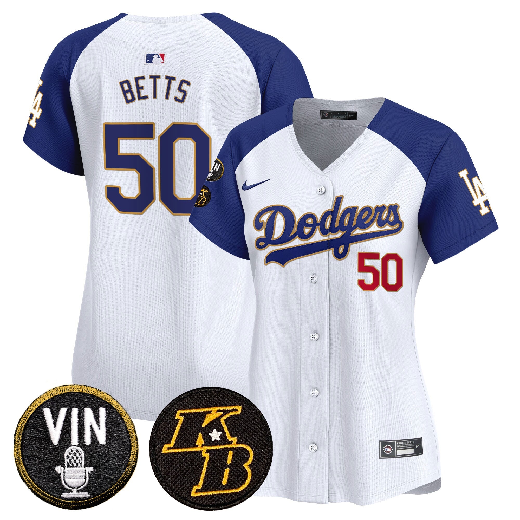 Women’s Vin & Kobe Patch Gold Trim Vapor Premier Limited Jersey