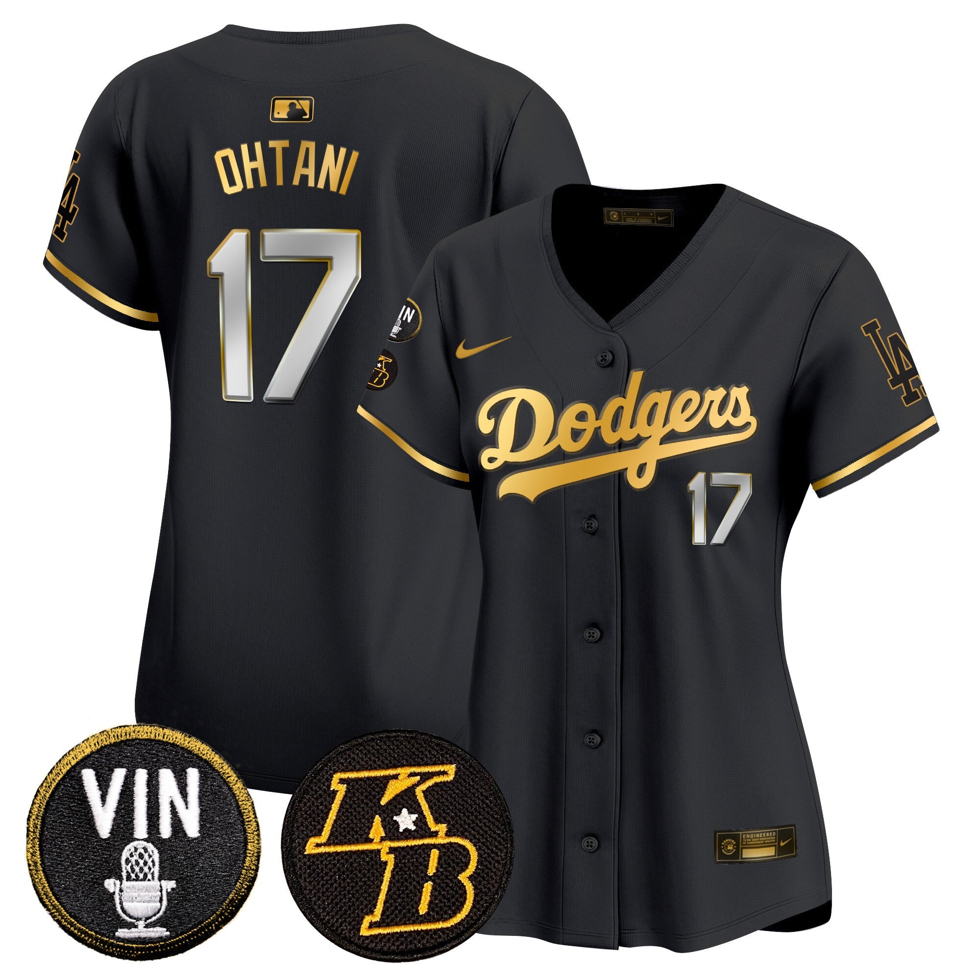 Women’s Vin & Kobe Patch Gold Trim Vapor Premier Limited Jersey