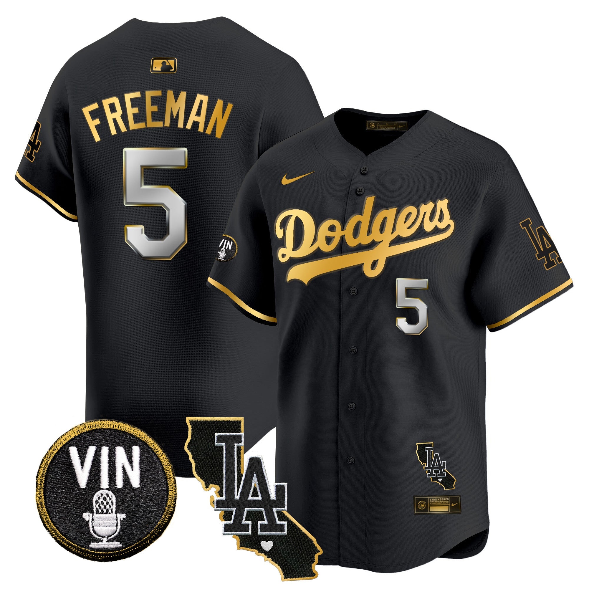 Men’s Vin & California Patch Gold Trim Vapor Premier Limited Jersey