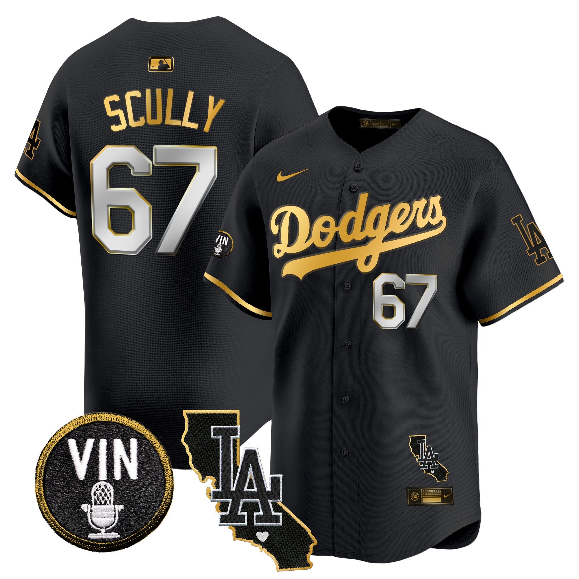 Men’s Vin & California Patch Gold Trim Vapor Premier Limited Jersey