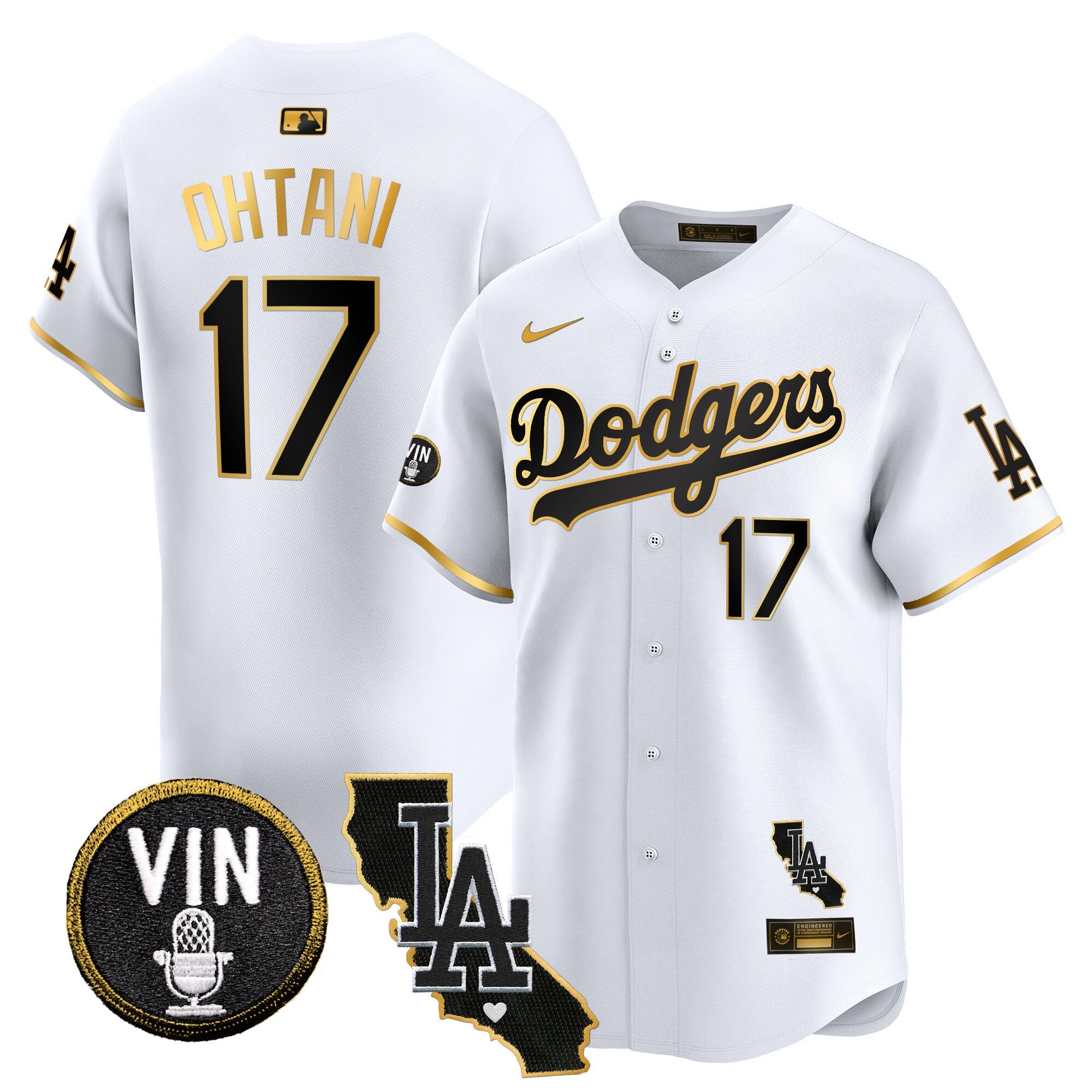 Men’s Vin & California Patch Gold Trim Vapor Premier Limited Jersey