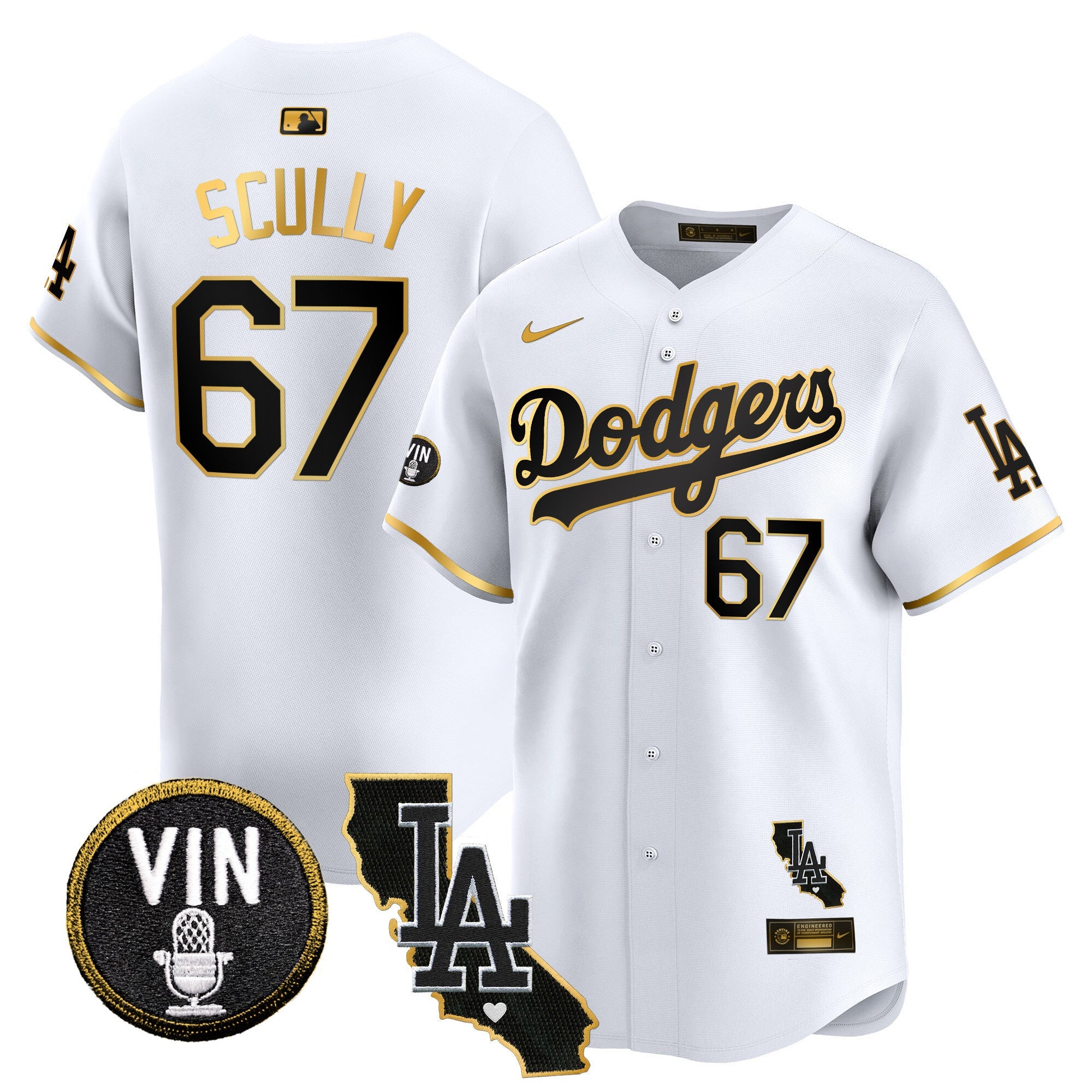 Men’s Vin & California Patch Gold Trim Vapor Premier Limited Jersey