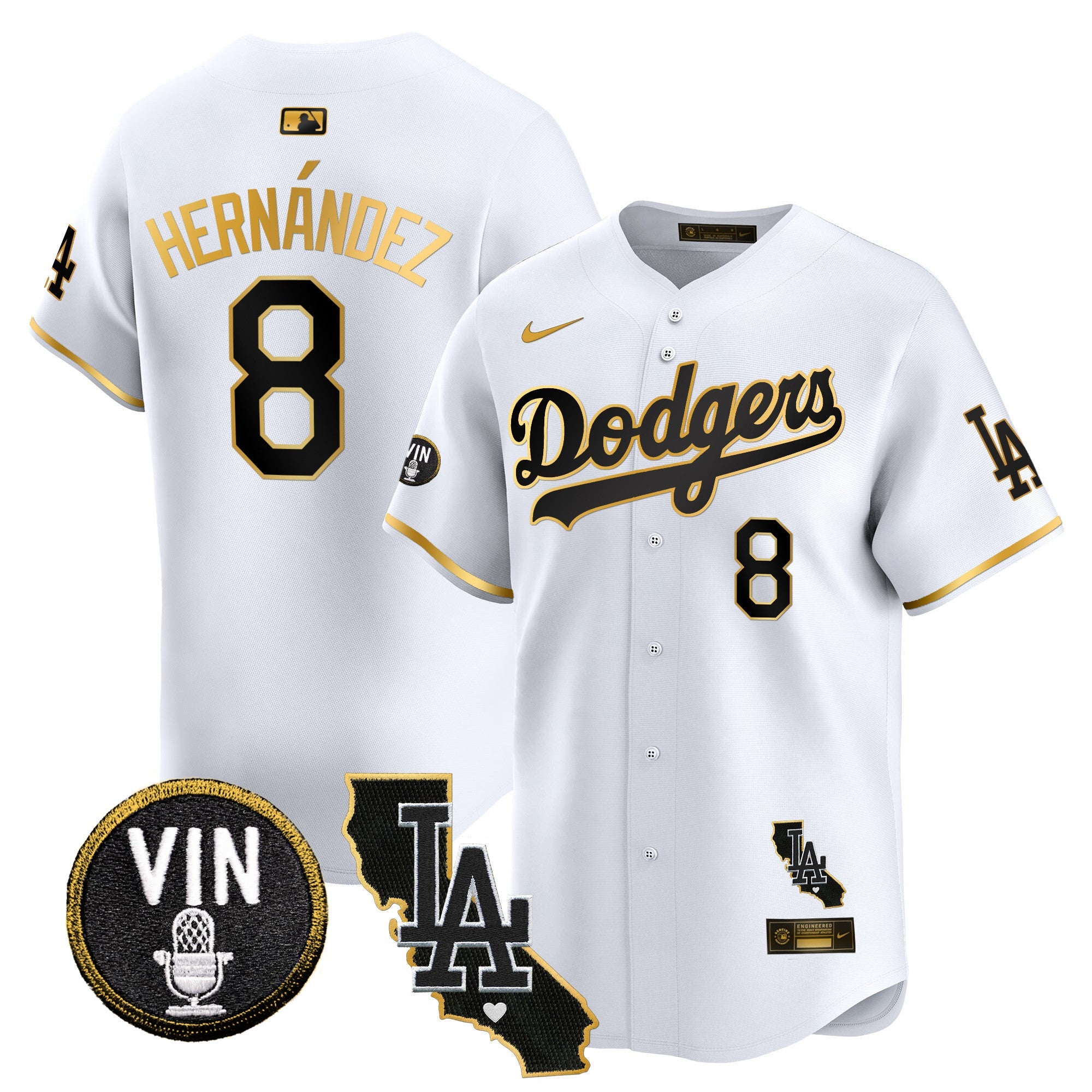 Men’s Vin & California Patch Gold Trim Vapor Premier Limited Jersey