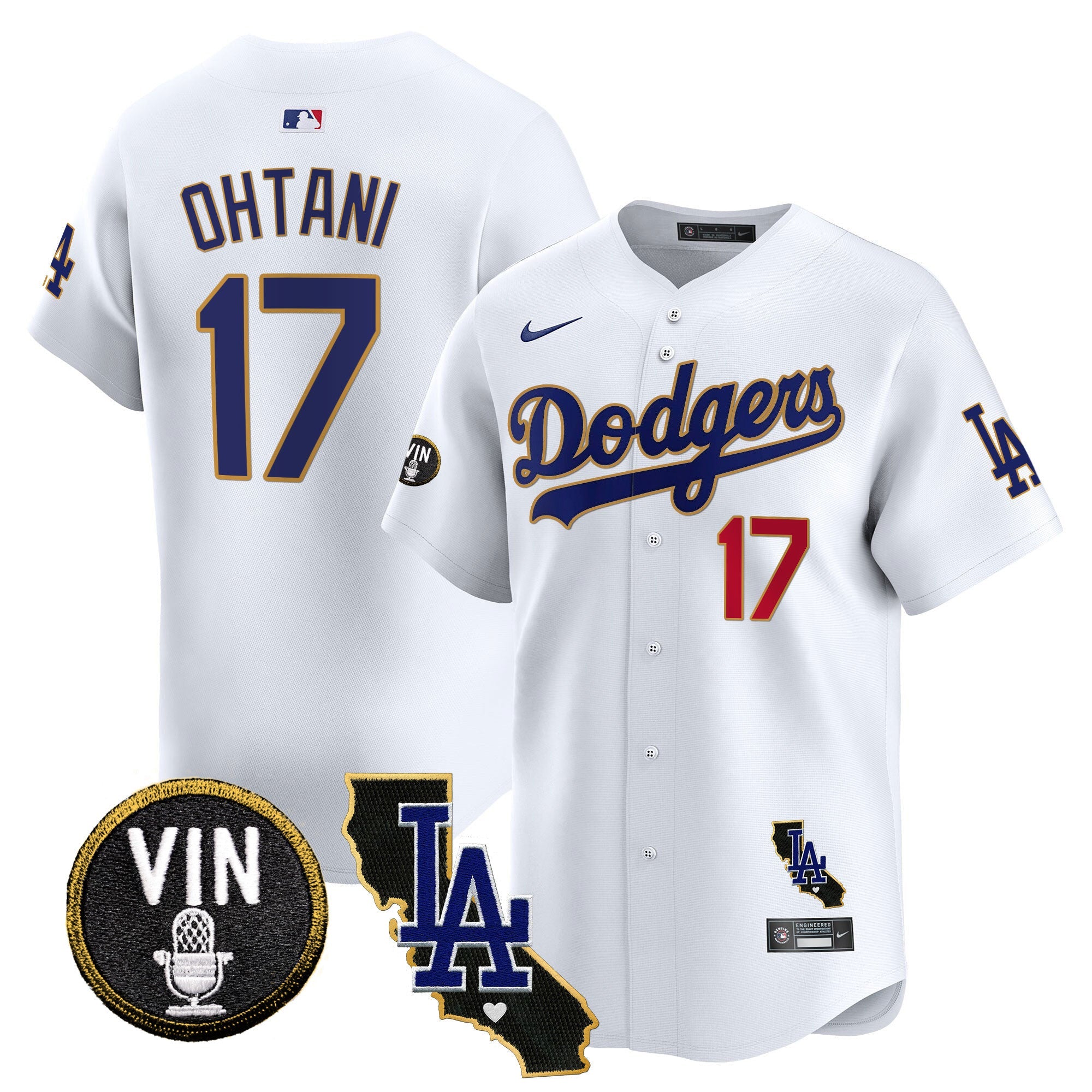Men’s Vin & California Patch Gold Trim Vapor Premier Limited Jersey