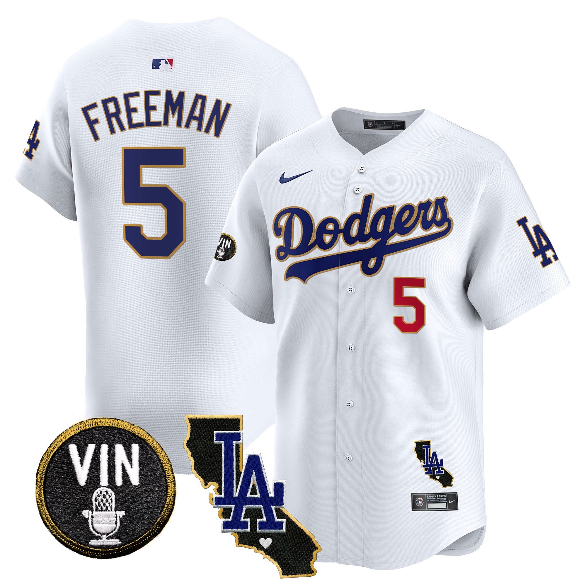 Men’s Vin & California Patch Gold Trim Vapor Premier Limited Jersey
