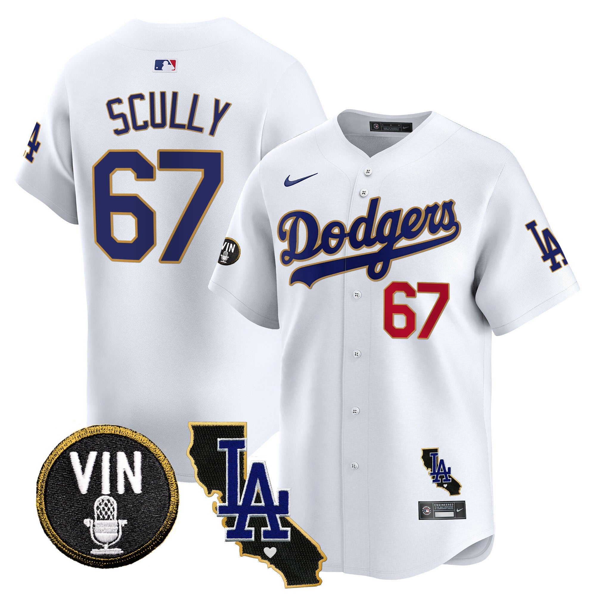Men’s Vin & California Patch Gold Trim Vapor Premier Limited Jersey