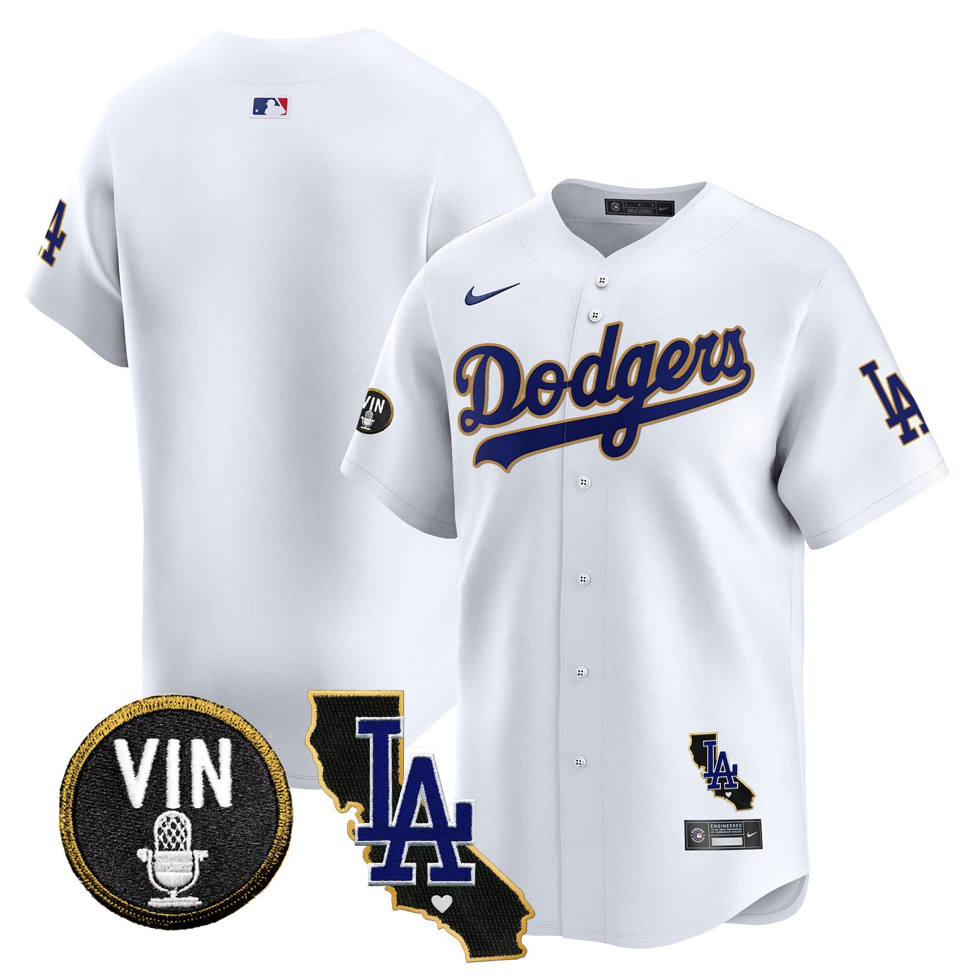 Men’s Vin & California Patch Gold Trim Vapor Premier Limited Jersey