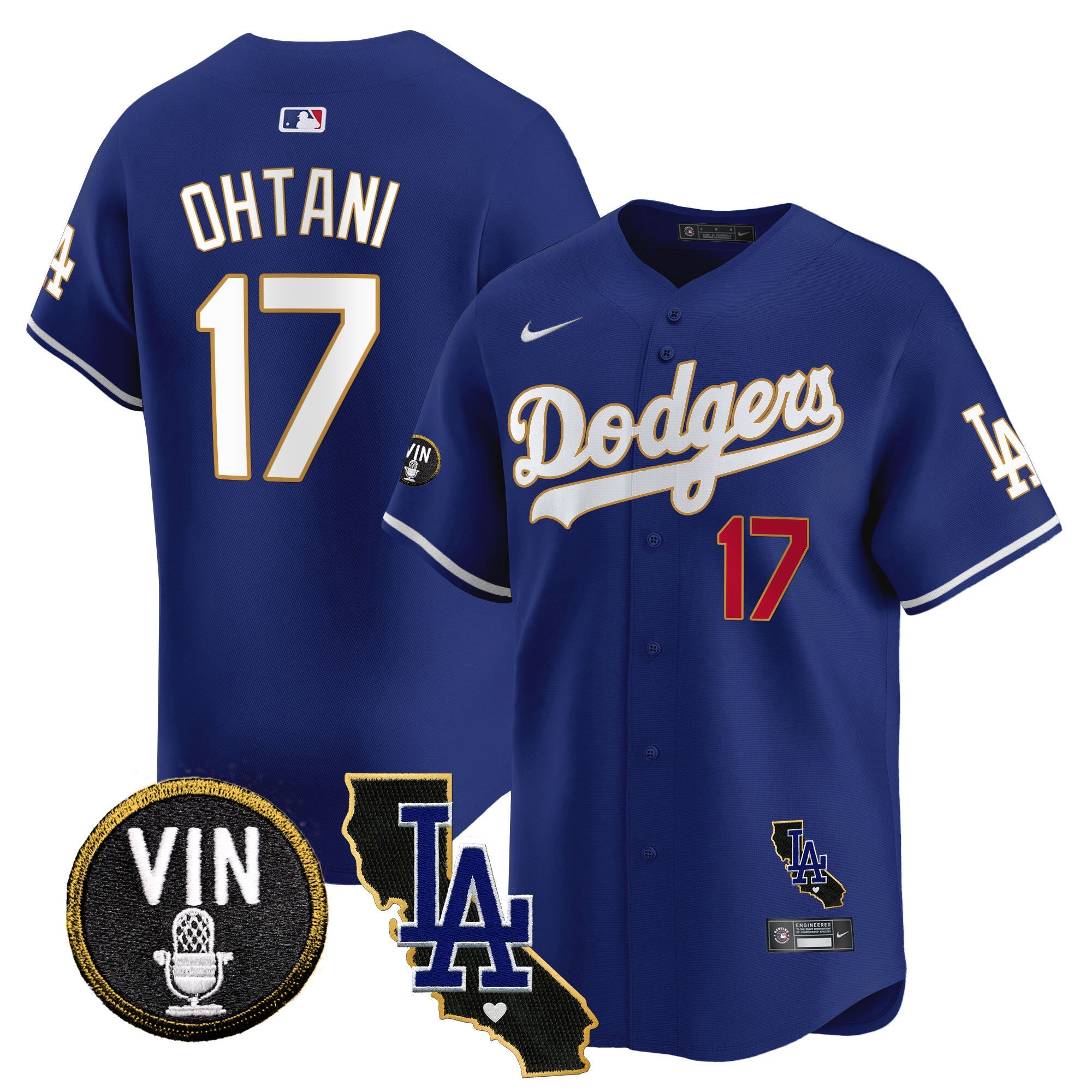 Men’s Vin & California Patch Gold Trim Vapor Premier Limited Jersey