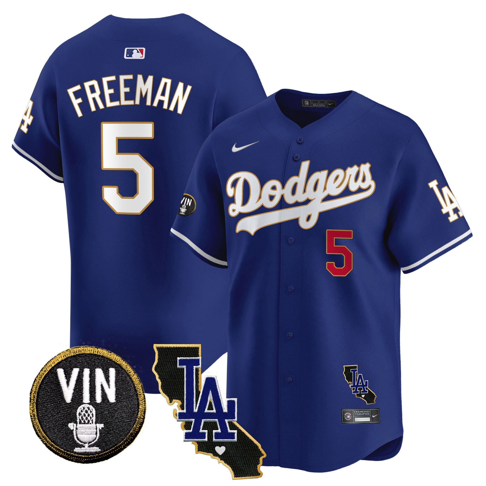 Men’s Vin & California Patch Gold Trim Vapor Premier Limited Jersey