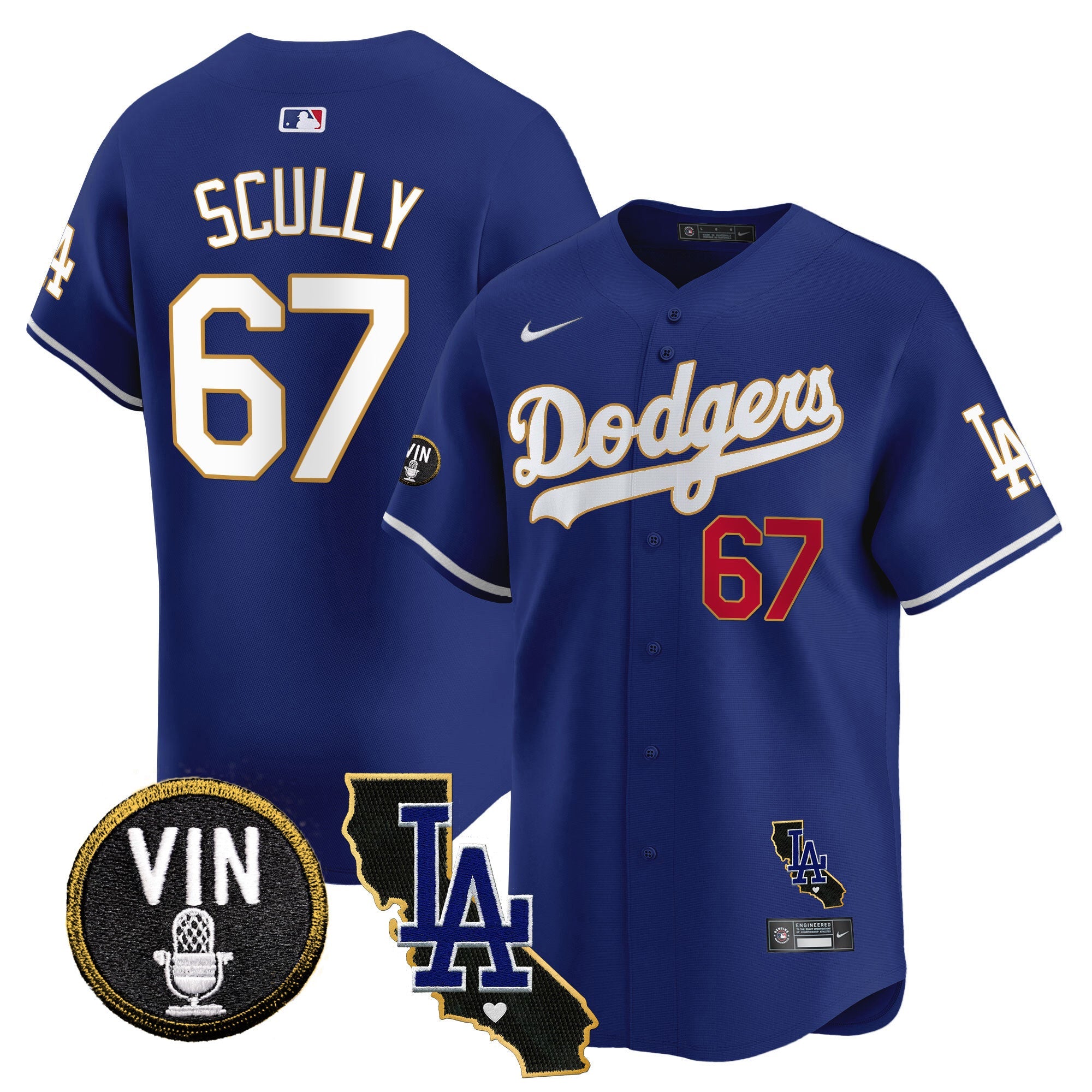 Men’s Vin & California Patch Gold Trim Vapor Premier Limited Jersey