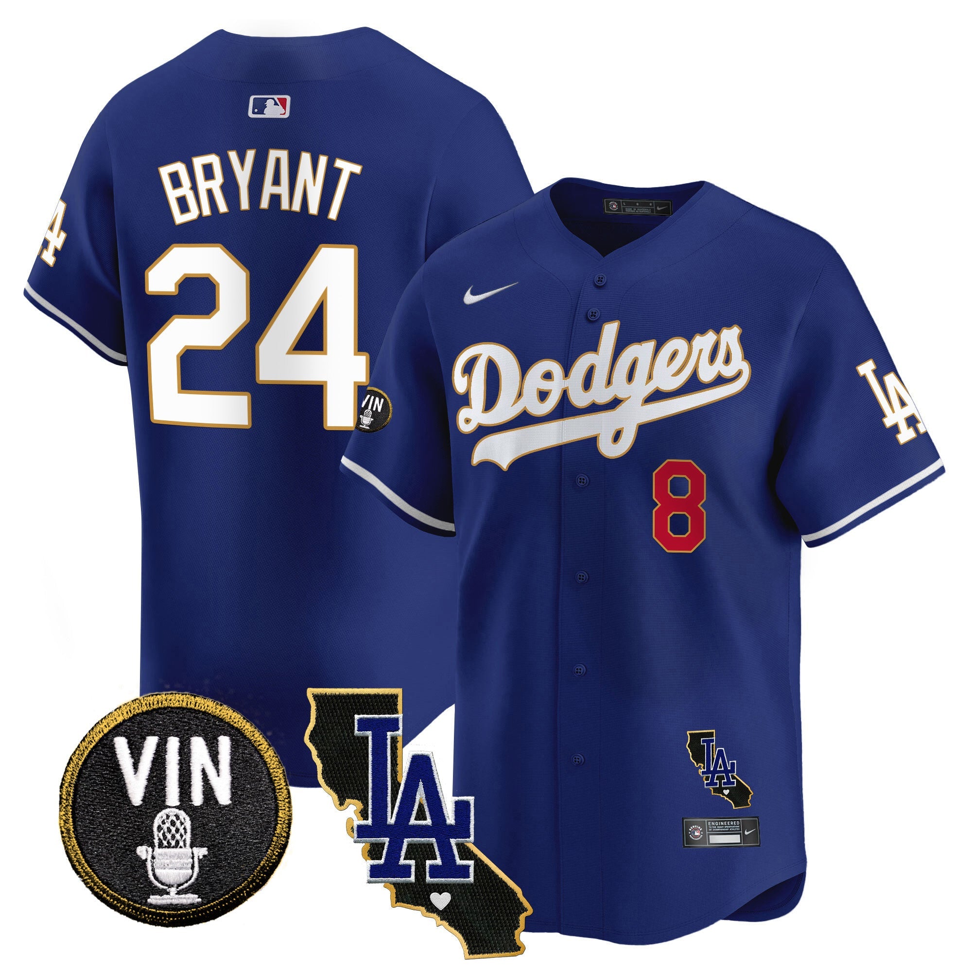 Men’s Vin & California Patch Gold Trim Vapor Premier Limited Jersey