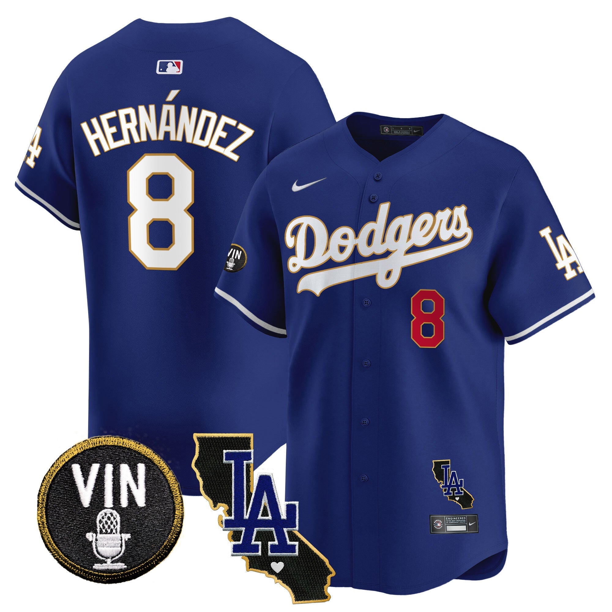 Men’s Vin & California Patch Gold Trim Vapor Premier Limited Jersey