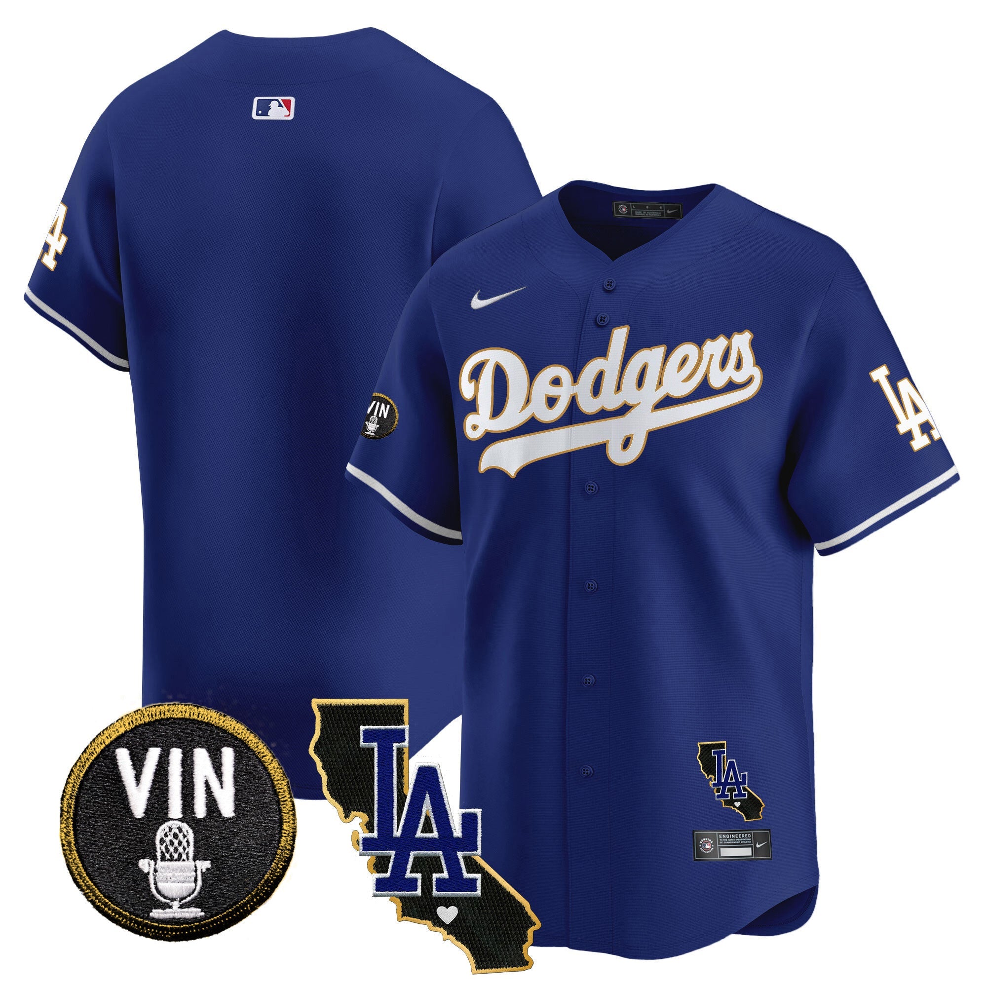 Men’s Vin & California Patch Gold Trim Vapor Premier Limited Jersey