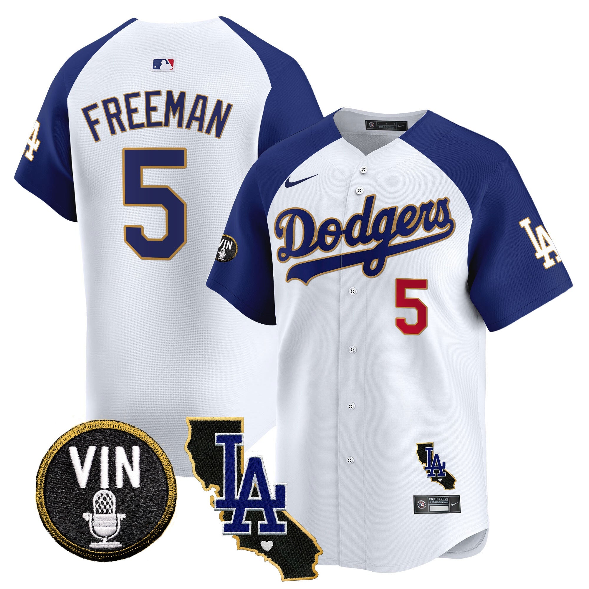 Men’s Vin & California Patch Gold Trim Vapor Premier Limited Jersey