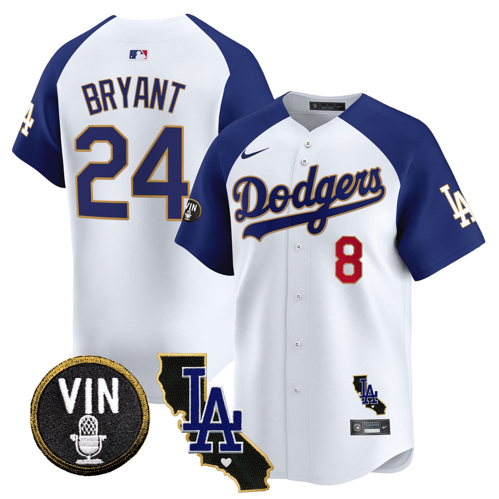 Men’s Vin & California Patch Gold Trim Vapor Premier Limited Jersey