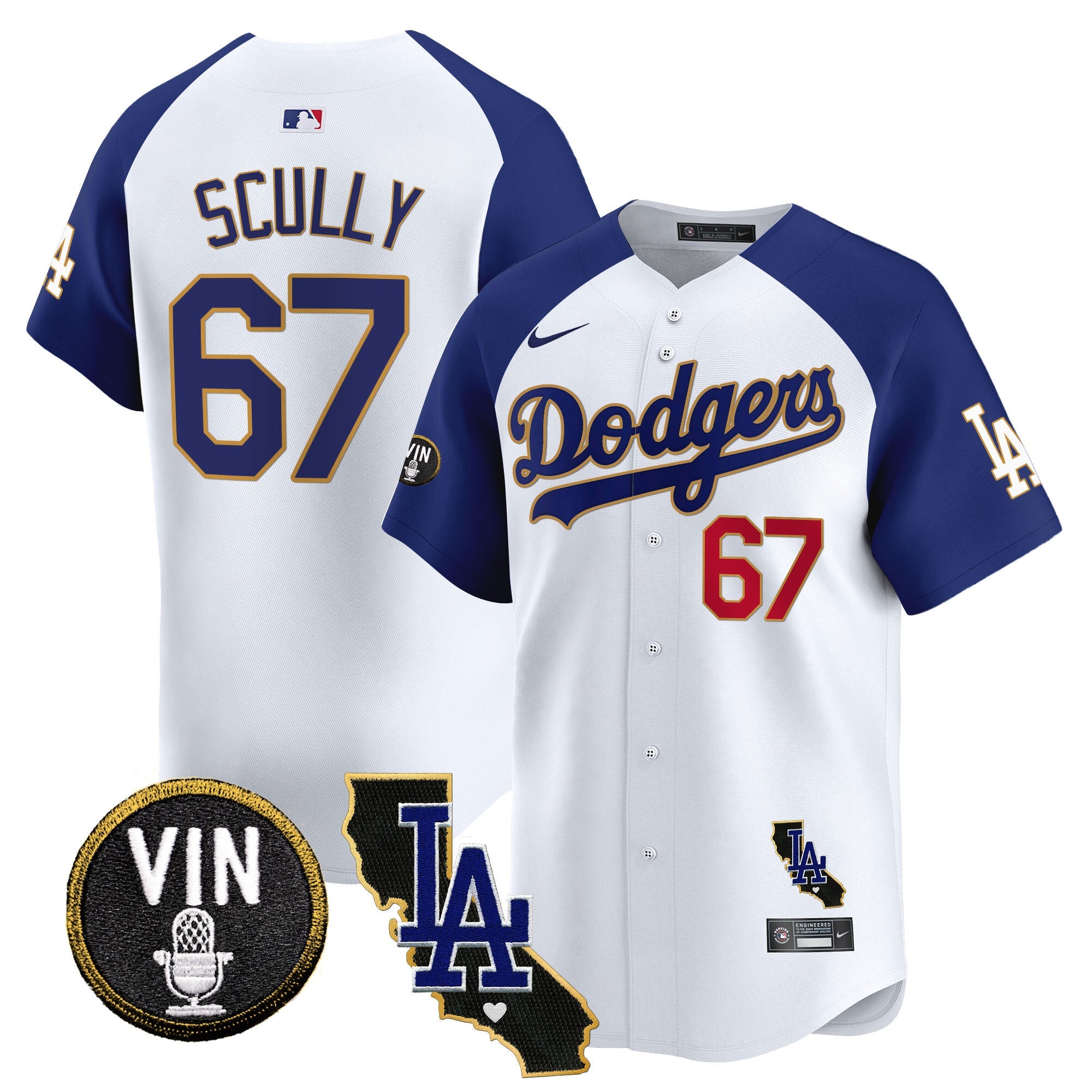 Men’s Vin & California Patch Gold Trim Vapor Premier Limited Jersey