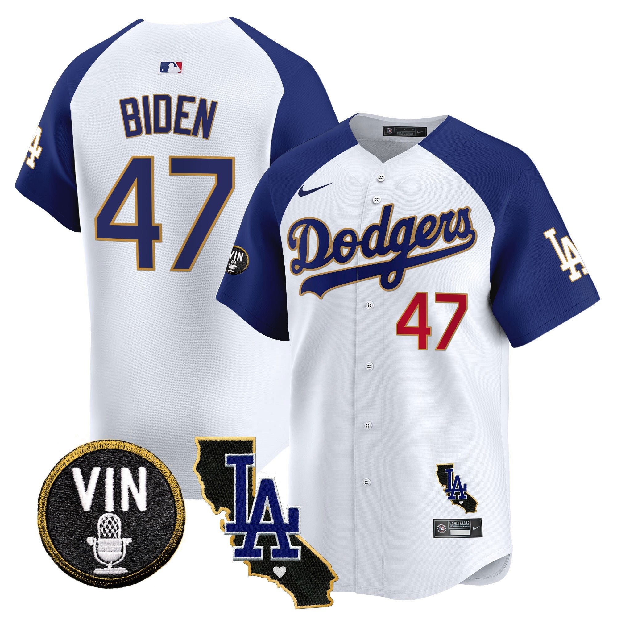 Men’s Vin & California Patch Gold Trim Vapor Premier Limited Jersey