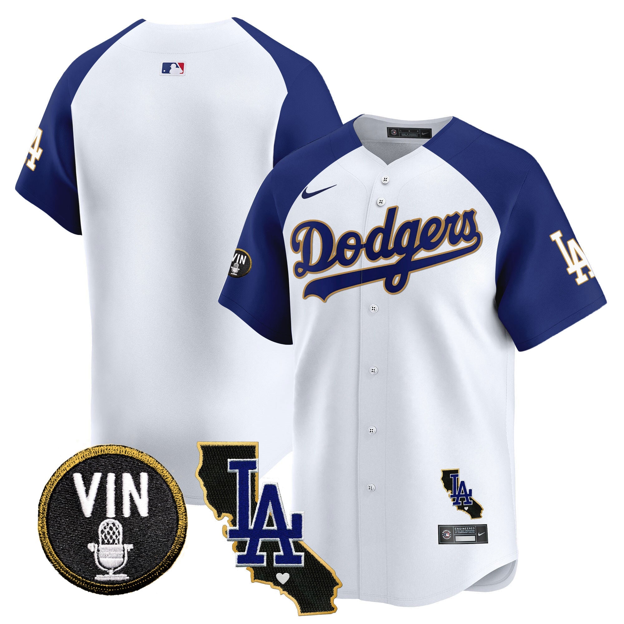 Men’s Vin & California Patch Gold Trim Vapor Premier Limited Jersey