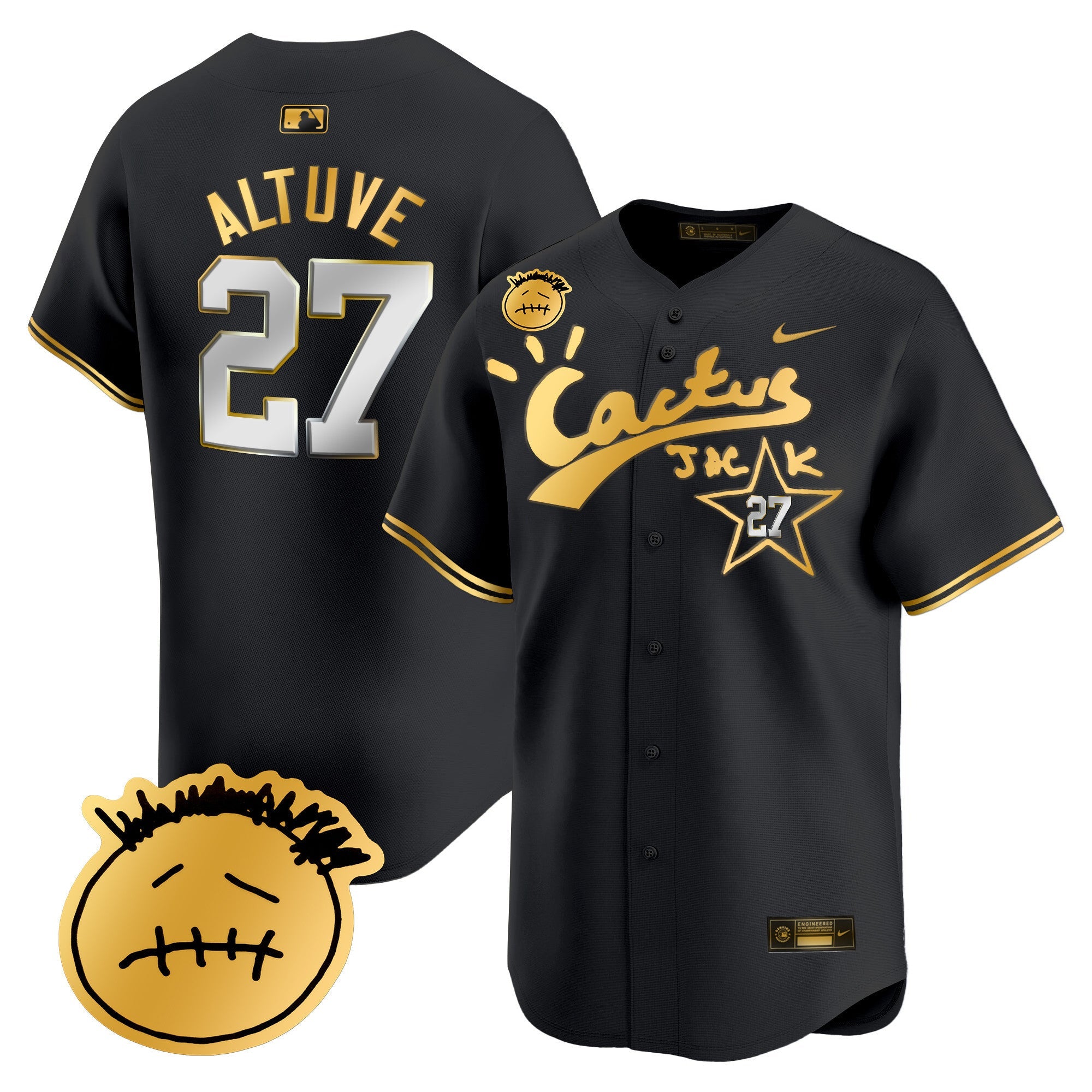 Men’s Houston Cactus Jack Patch Vapor Premier Limited Jersey V5 – Stitched