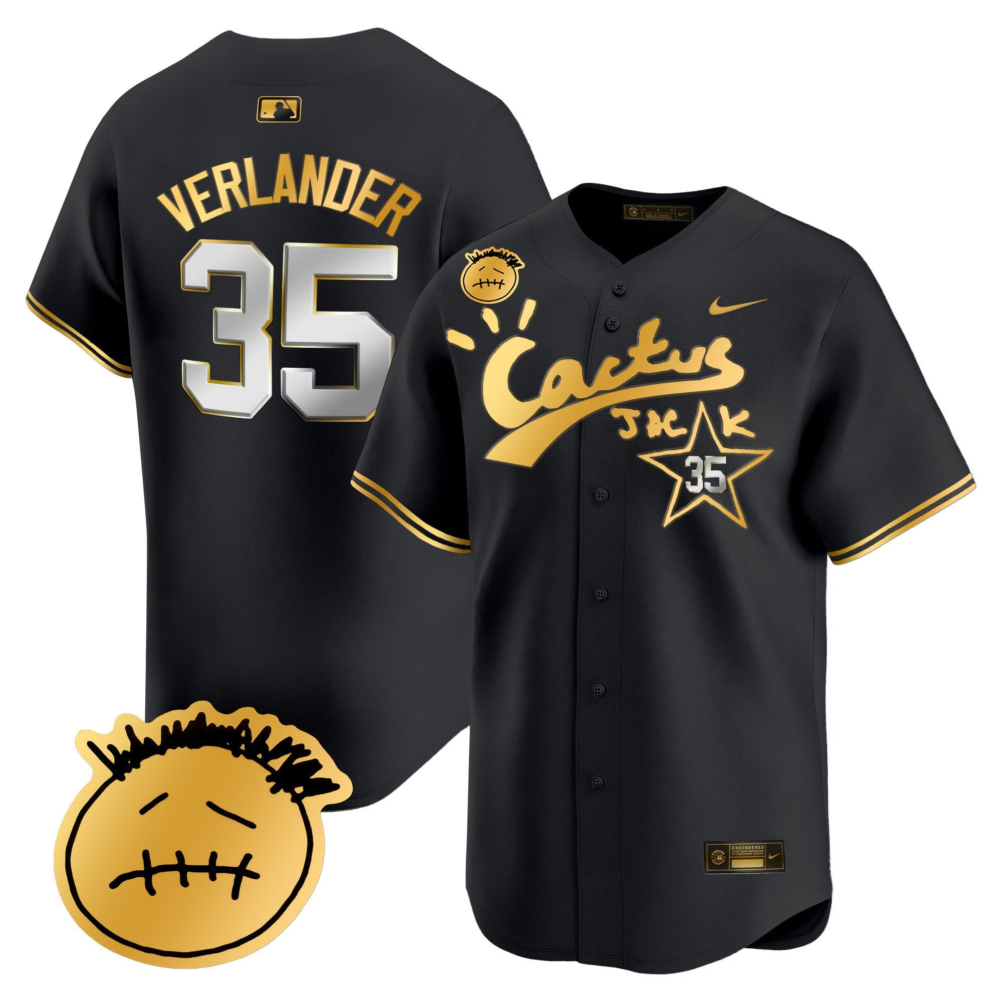 Men’s Houston Cactus Jack Patch Vapor Premier Limited Jersey V5 – Stitched