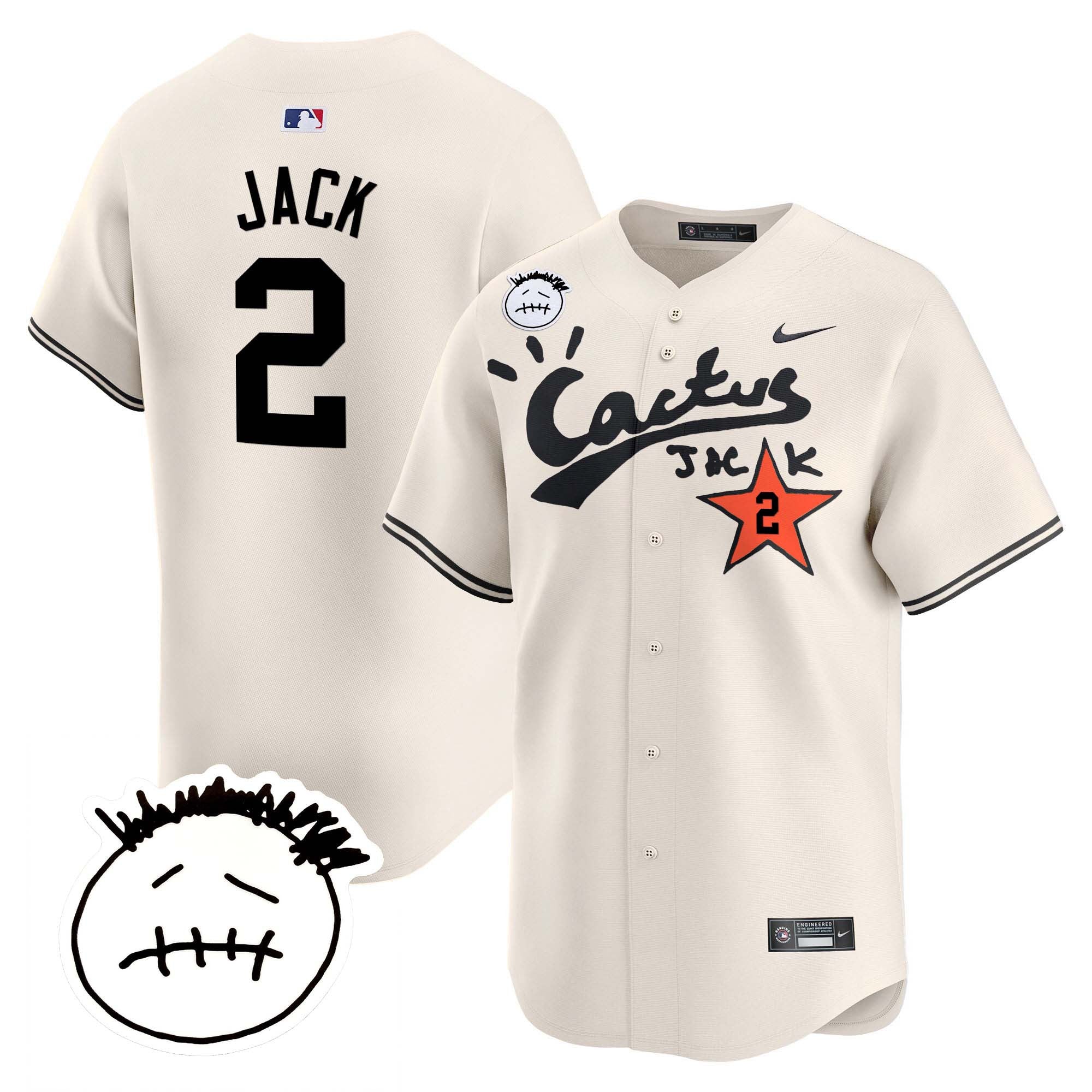 Men’s Houston Cactus Jack Patch Vapor Premier Limited Jersey V5 – Stitched