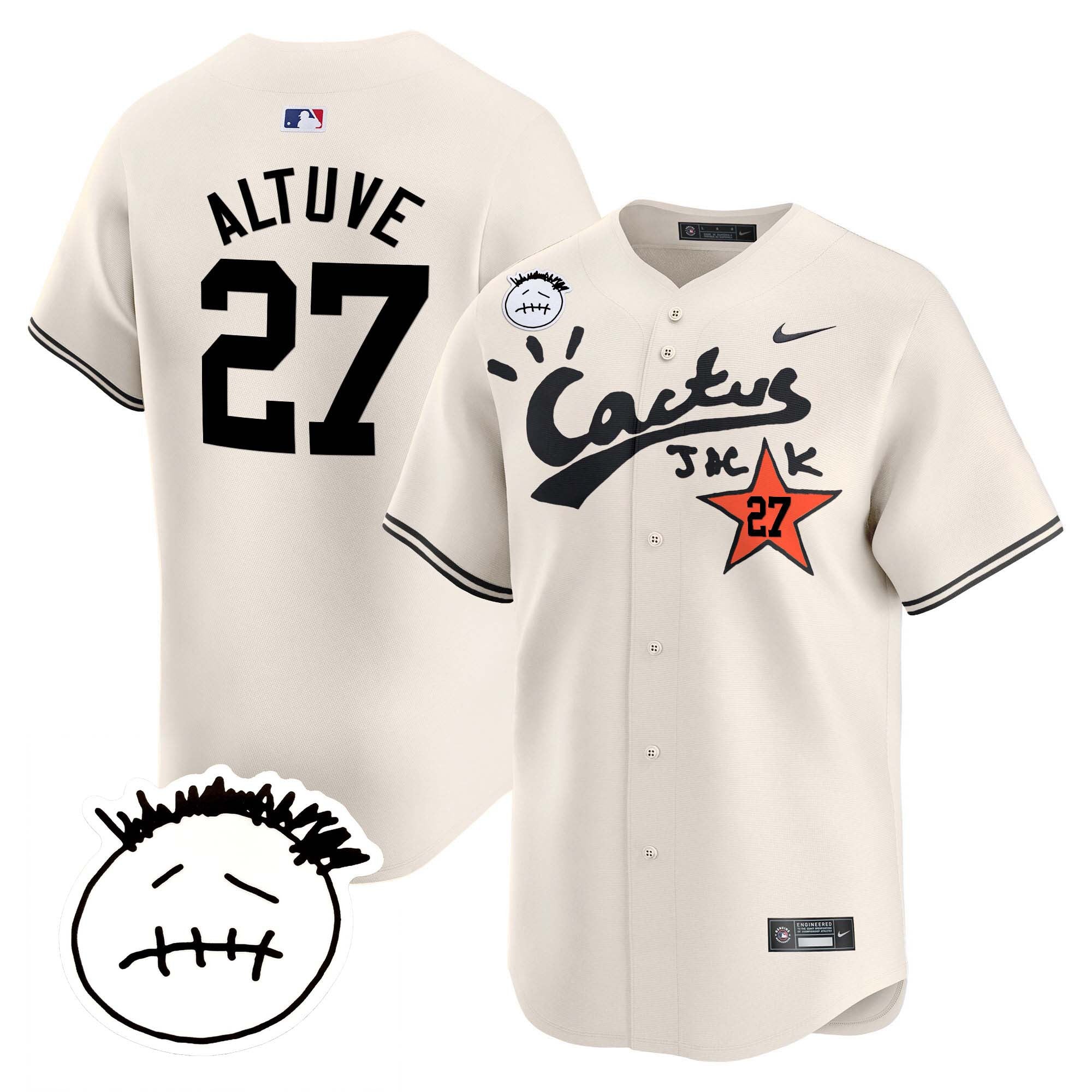 Men’s Houston Cactus Jack Patch Vapor Premier Limited Jersey V5 – Stitched