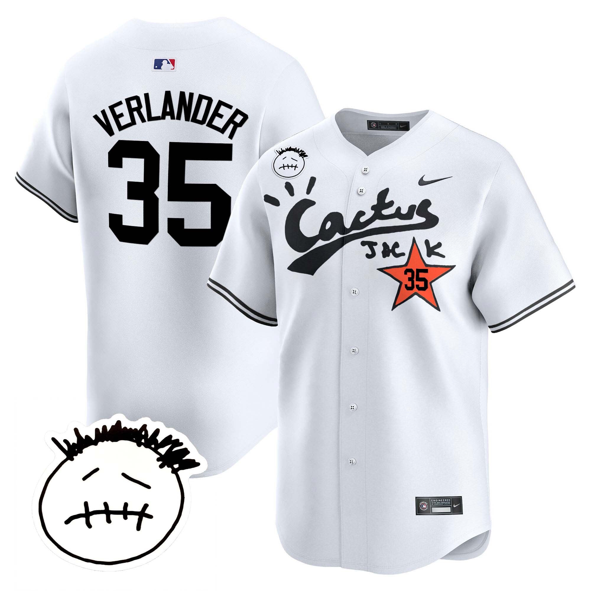 Men’s Houston Cactus Jack Patch Vapor Premier Limited Jersey V5 – Stitched