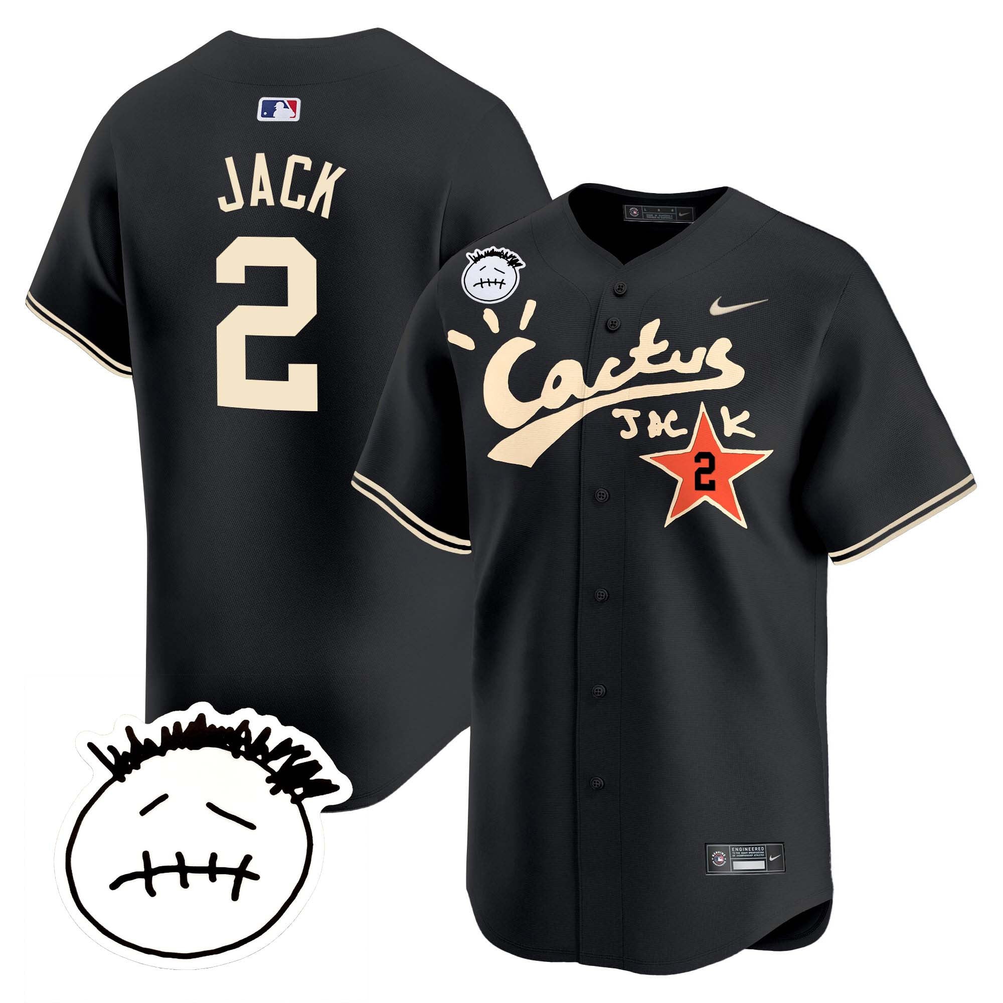 Men’s Houston Cactus Jack Patch Vapor Premier Limited Jersey V5 – Stitched