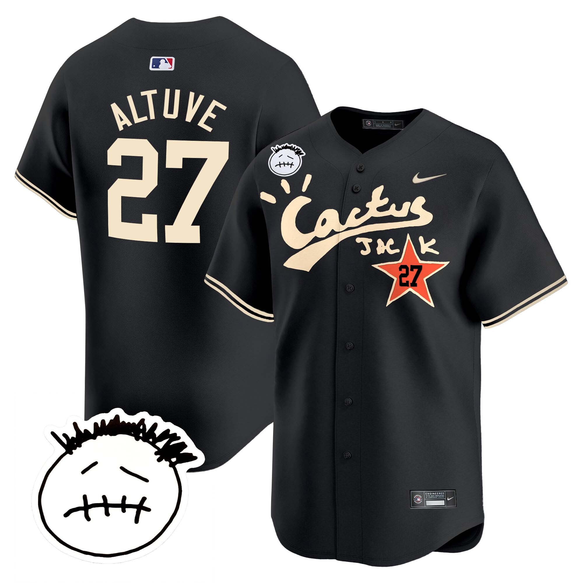 Men’s Houston Cactus Jack Patch Vapor Premier Limited Jersey V5 – Stitched