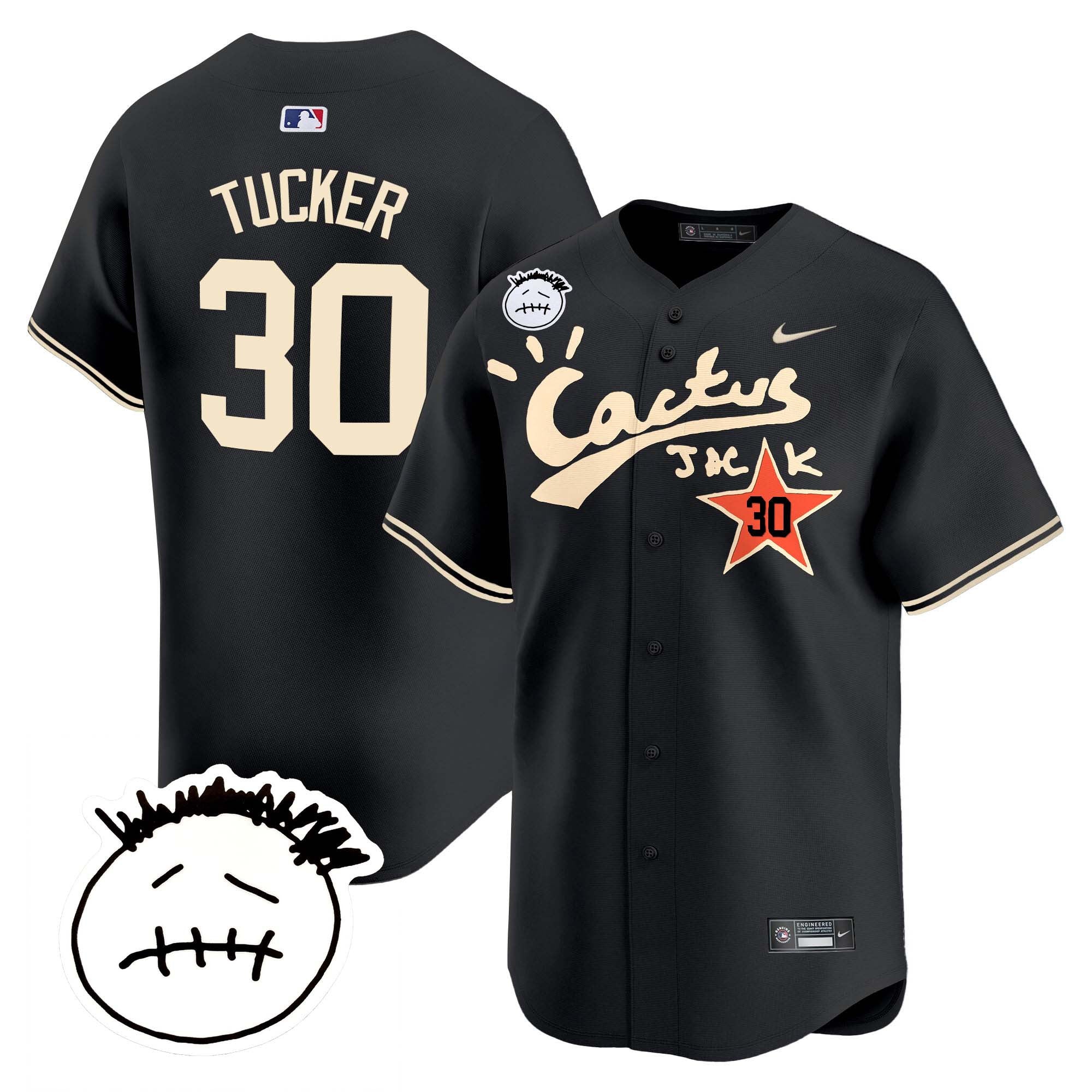 Men’s Houston Cactus Jack Patch Vapor Premier Limited Jersey V5 – Stitched