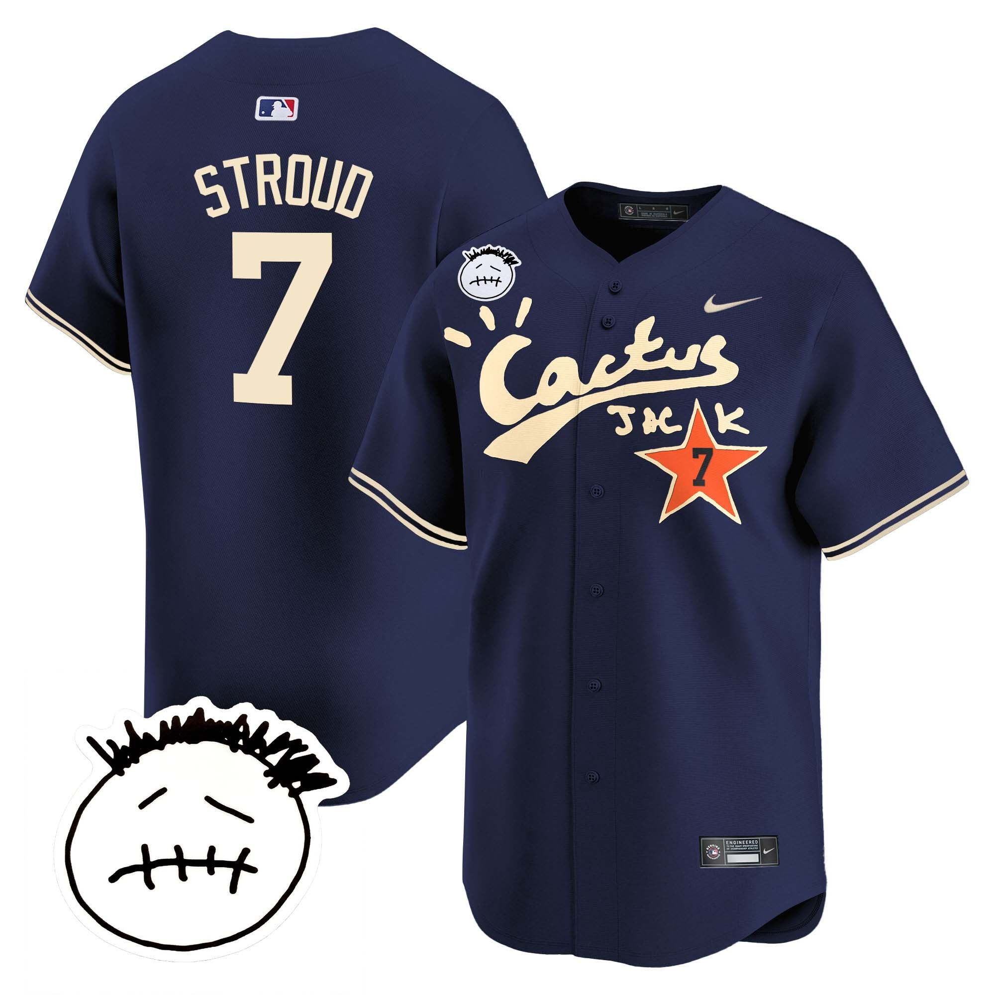 Men’s Houston Cactus Jack Patch Vapor Premier Limited Jersey V5 – Stitched