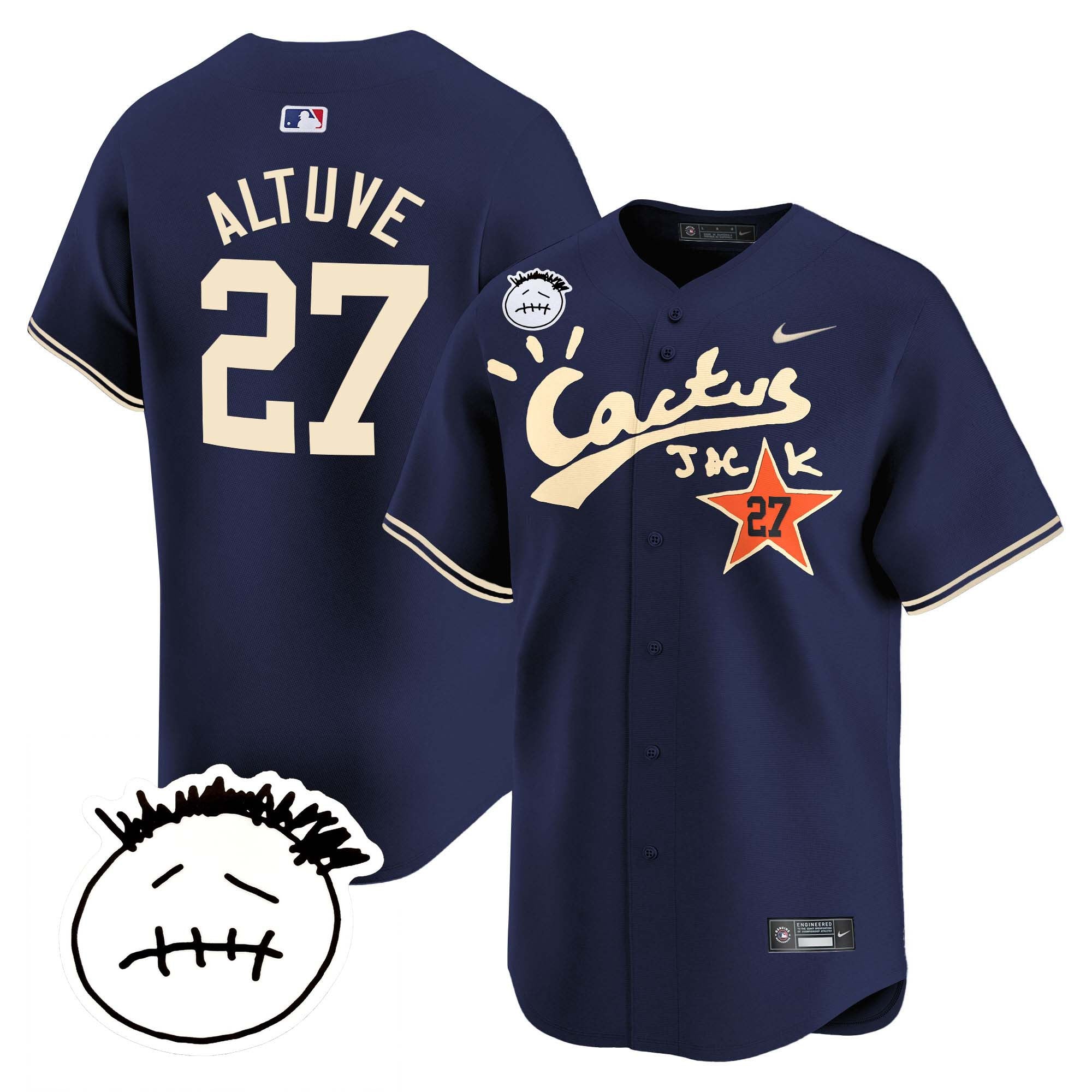 Men’s Houston Cactus Jack Patch Vapor Premier Limited Jersey V5 – Stitched
