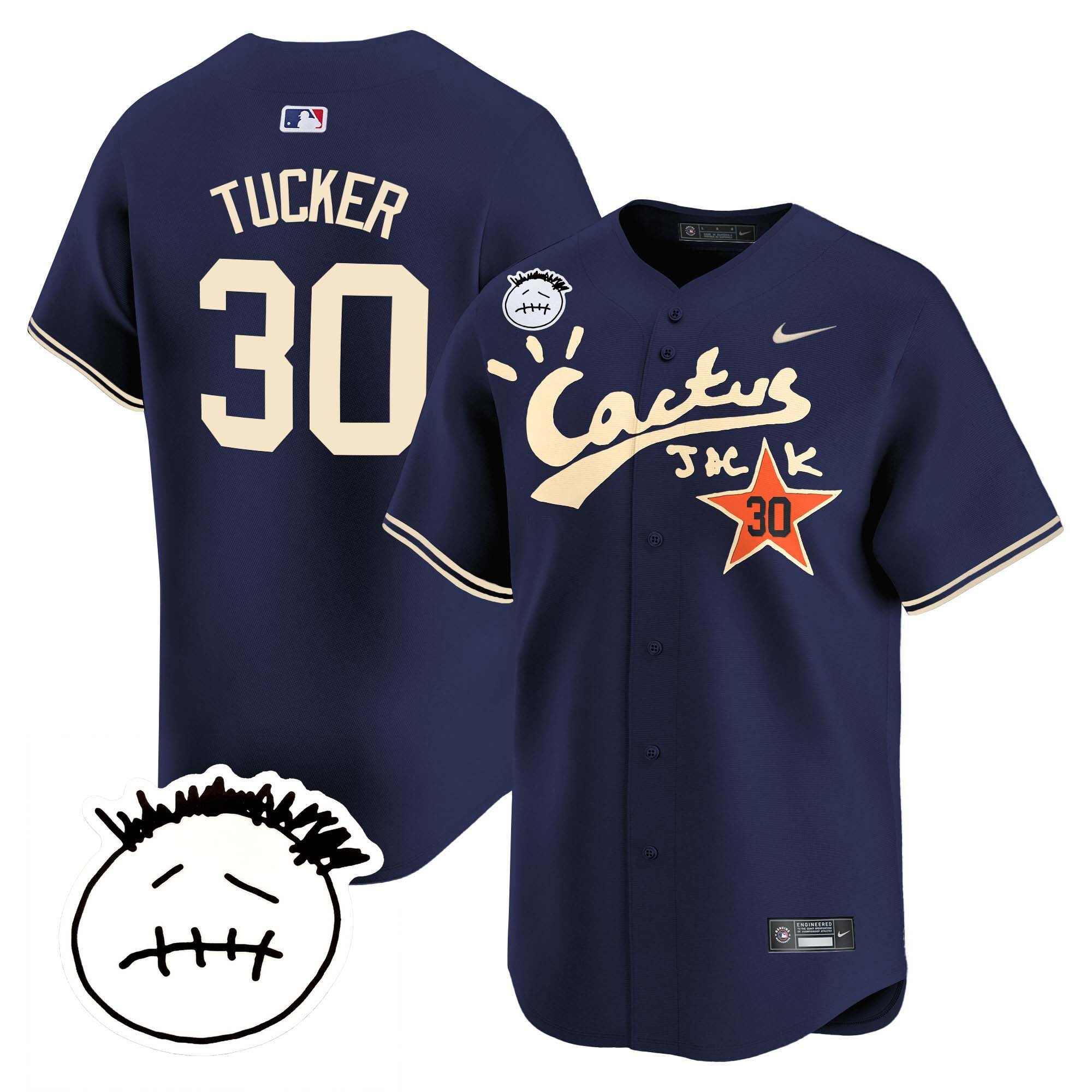 Men’s Houston Cactus Jack Patch Vapor Premier Limited Jersey V5 – Stitched