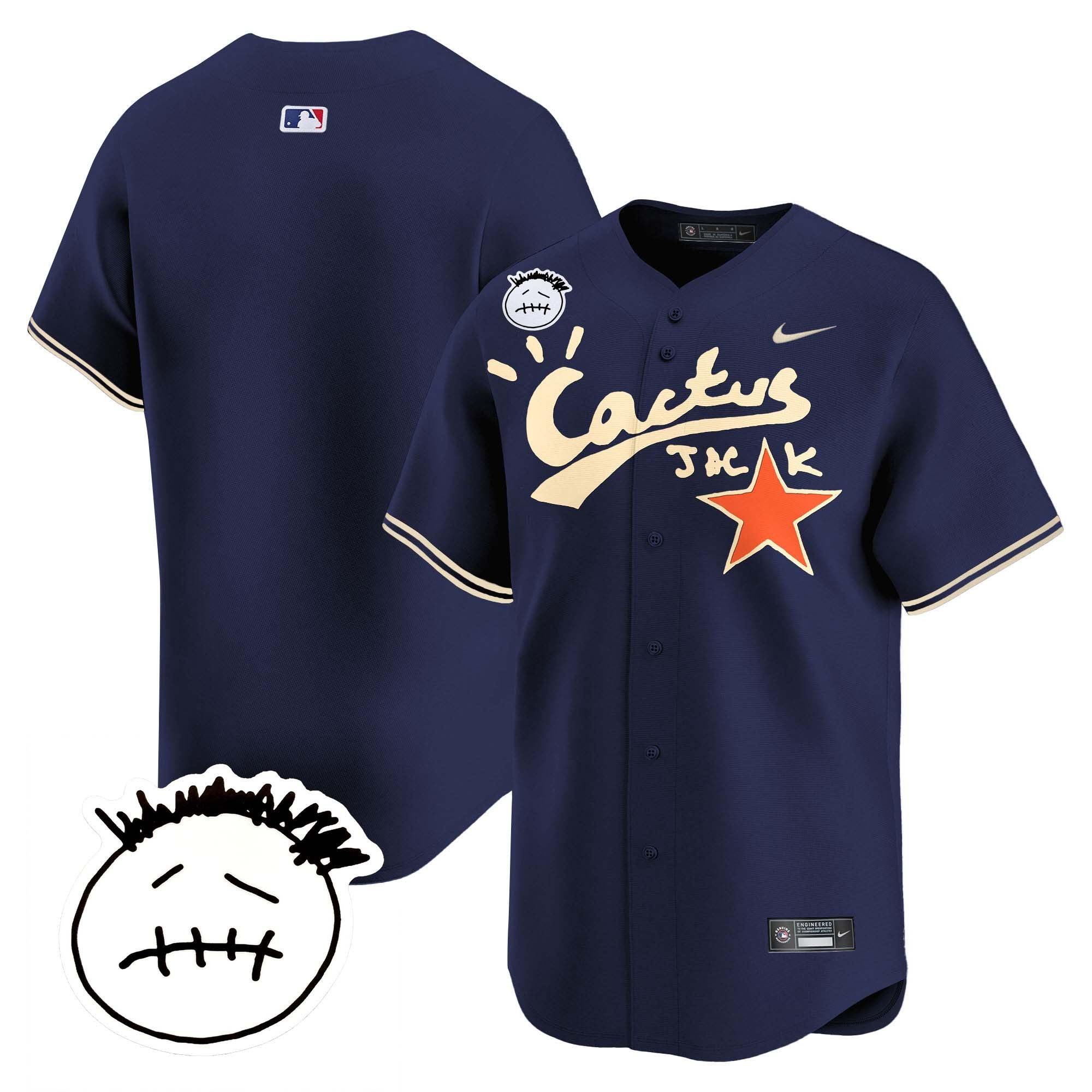 Men’s Houston Cactus Jack Patch Vapor Premier Limited Jersey V5 – Stitched