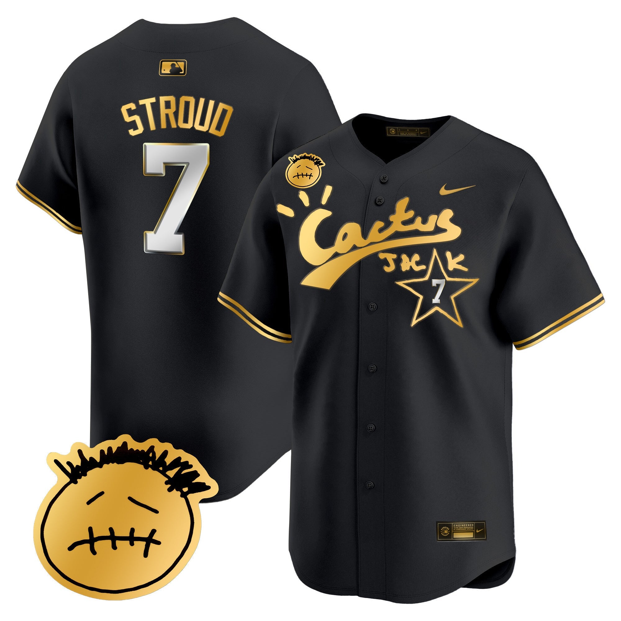 Men’s Houston Cactus Jack Patch Vapor Premier Limited Jersey V5 – Stitched