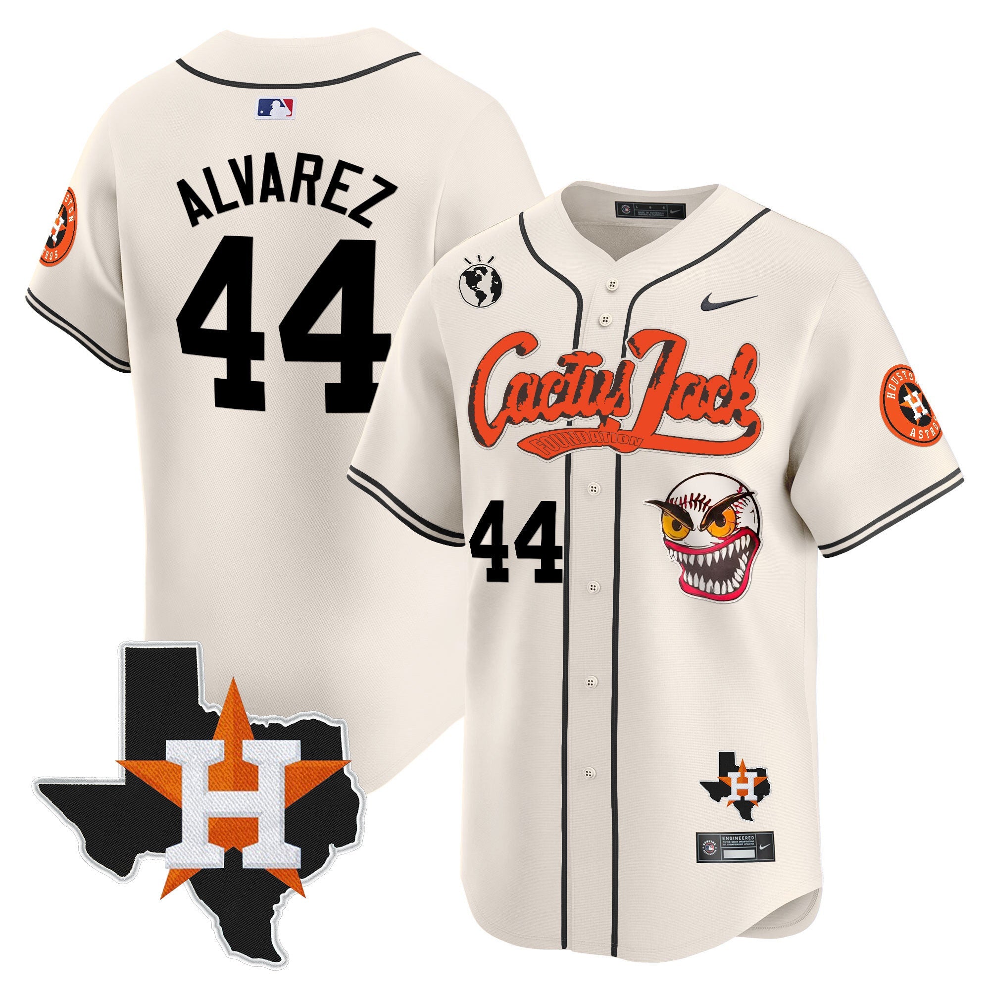 Men’s Houston Cactus Jack Patch Vapor Premier Limited Jersey V6 – Stitched