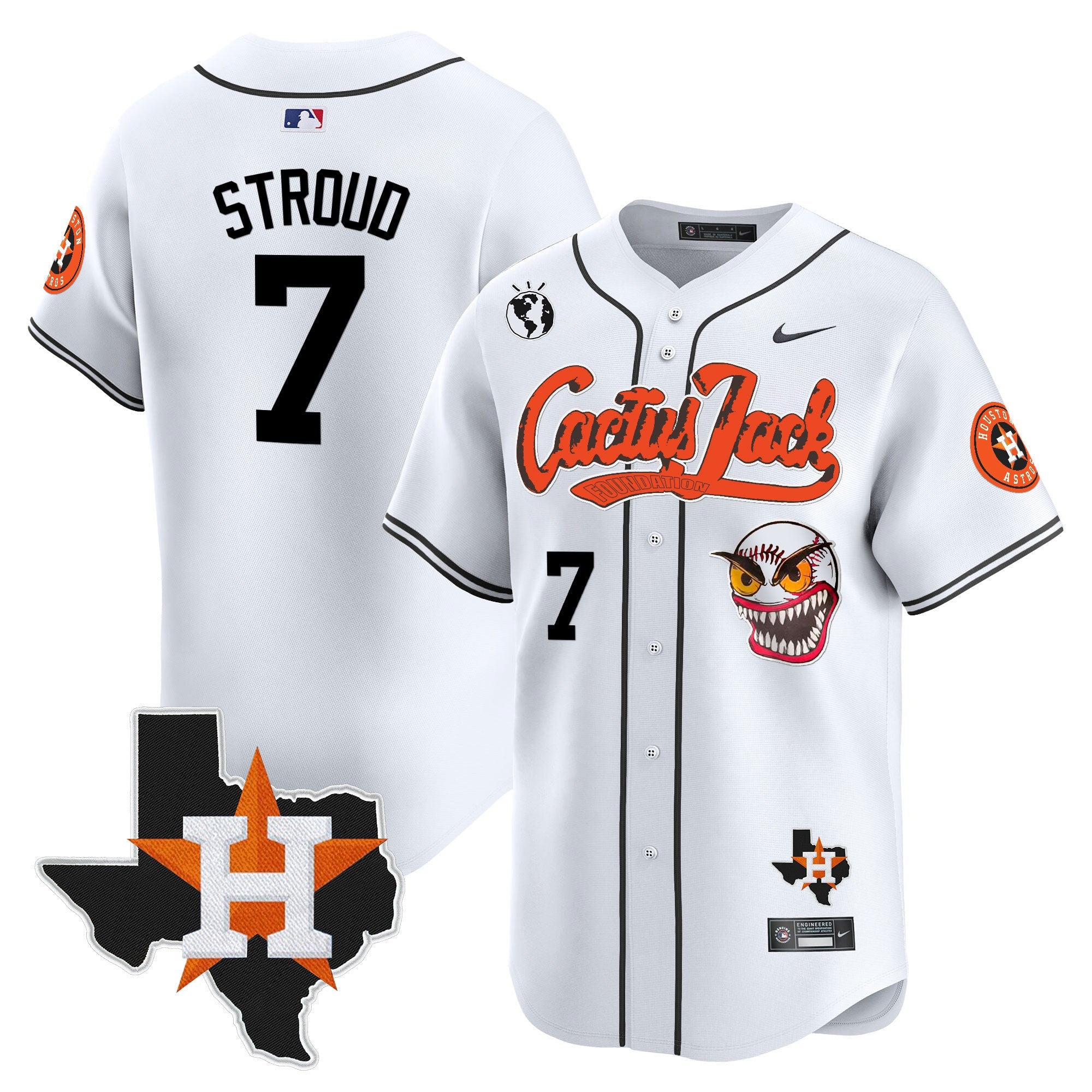 Men’s Houston Cactus Jack Patch Vapor Premier Limited Jersey V6 – Stitched