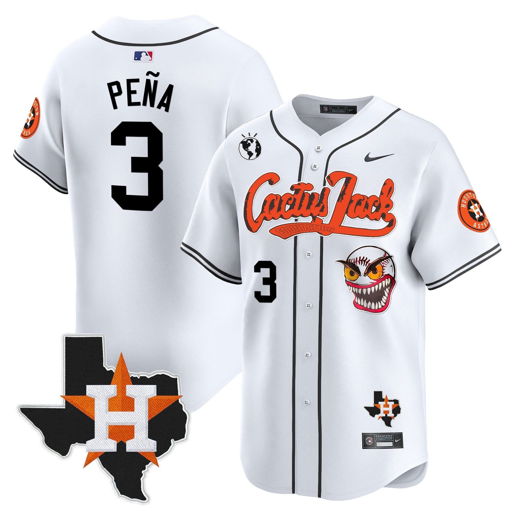 Men’s Houston Cactus Jack Patch Vapor Premier Limited Jersey V6 – Stitched