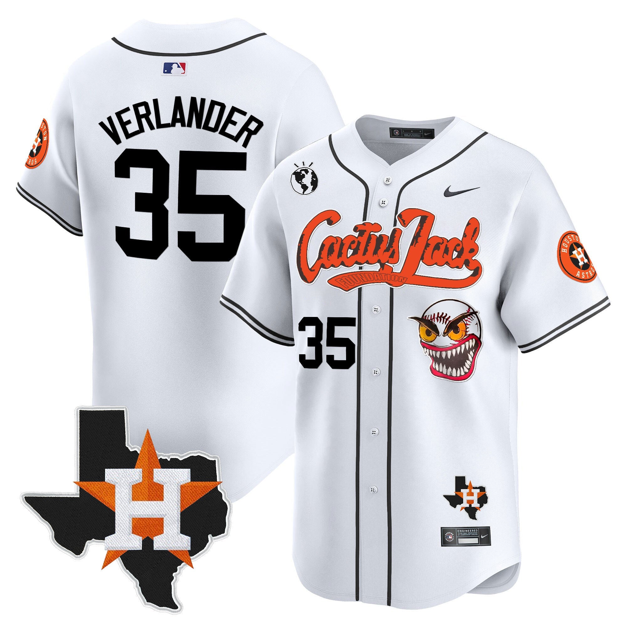Men’s Houston Cactus Jack Patch Vapor Premier Limited Jersey V6 – Stitched