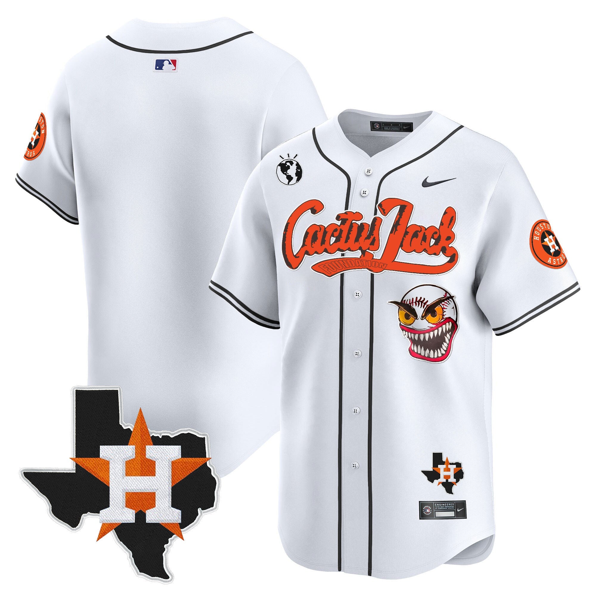 Men’s Houston Cactus Jack Patch Vapor Premier Limited Jersey V6 – Stitched