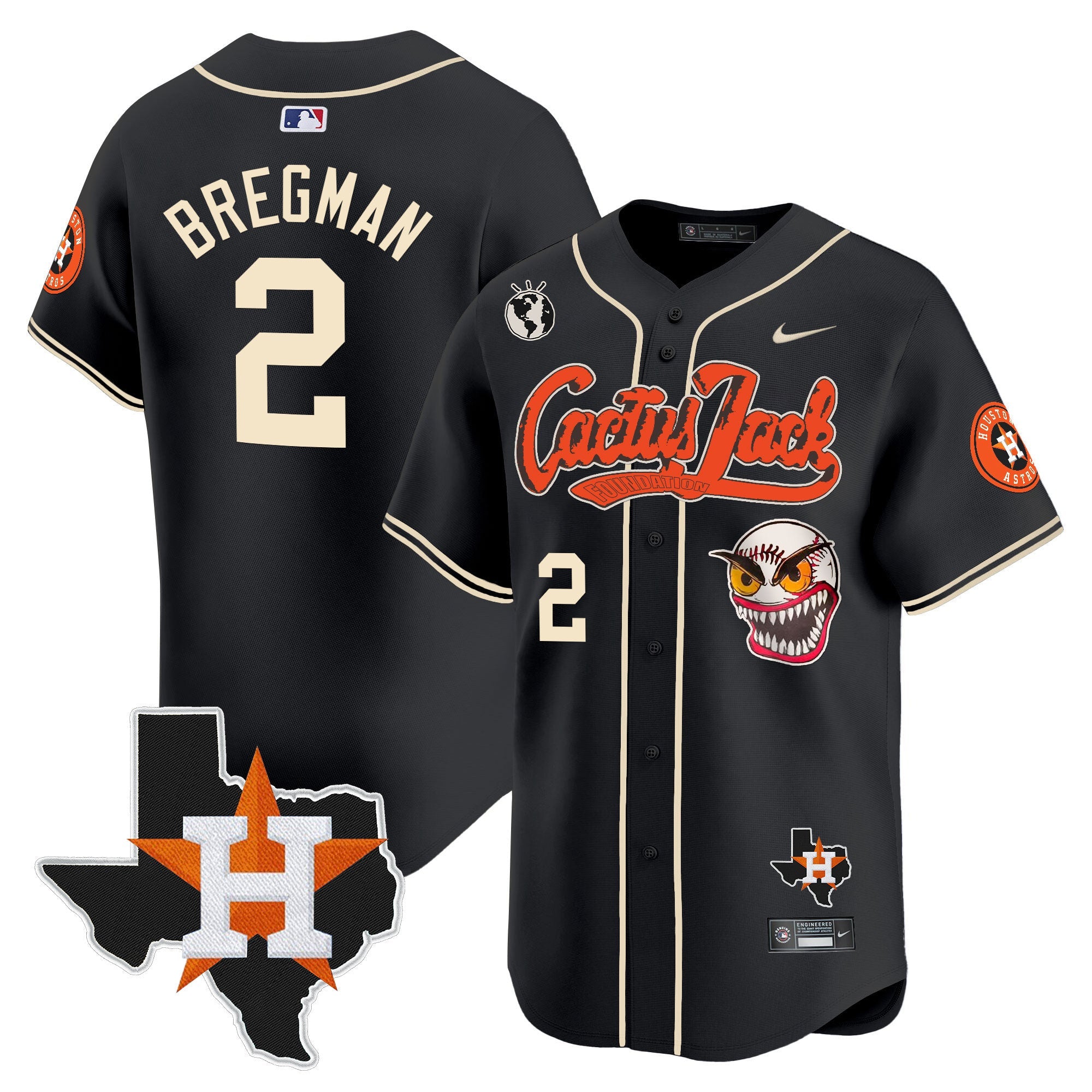 Men’s Houston Cactus Jack Patch Vapor Premier Limited Jersey V6 – Stitched