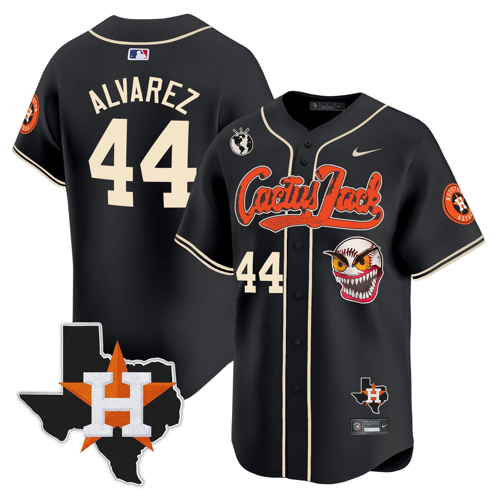 Men’s Houston Cactus Jack Patch Vapor Premier Limited Jersey V6 – Stitched