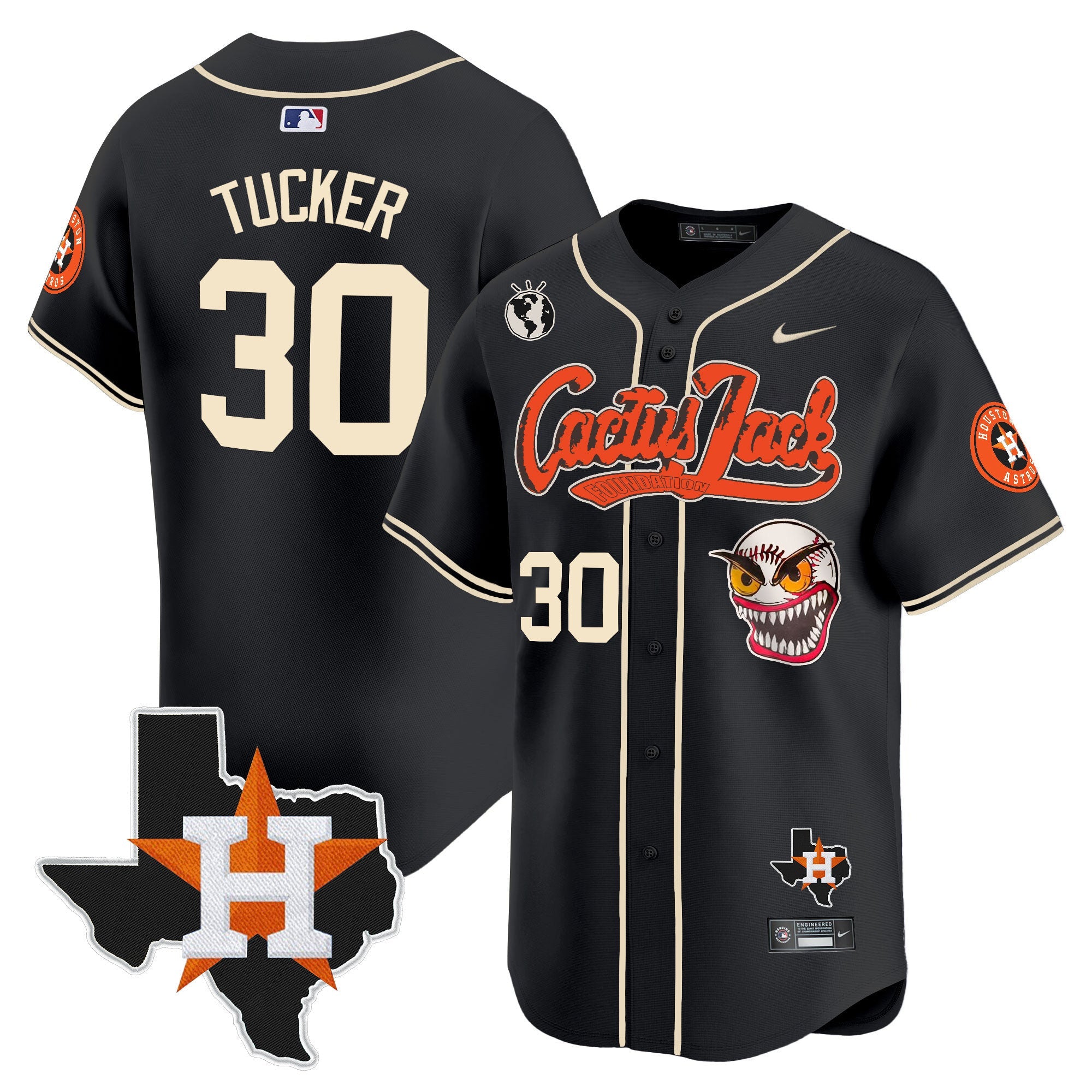 Men’s Houston Cactus Jack Patch Vapor Premier Limited Jersey V6 – Stitched