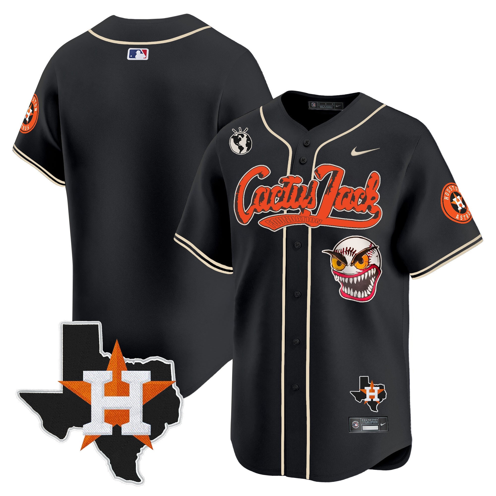 Men’s Houston Cactus Jack Patch Vapor Premier Limited Jersey V6 – Stitched