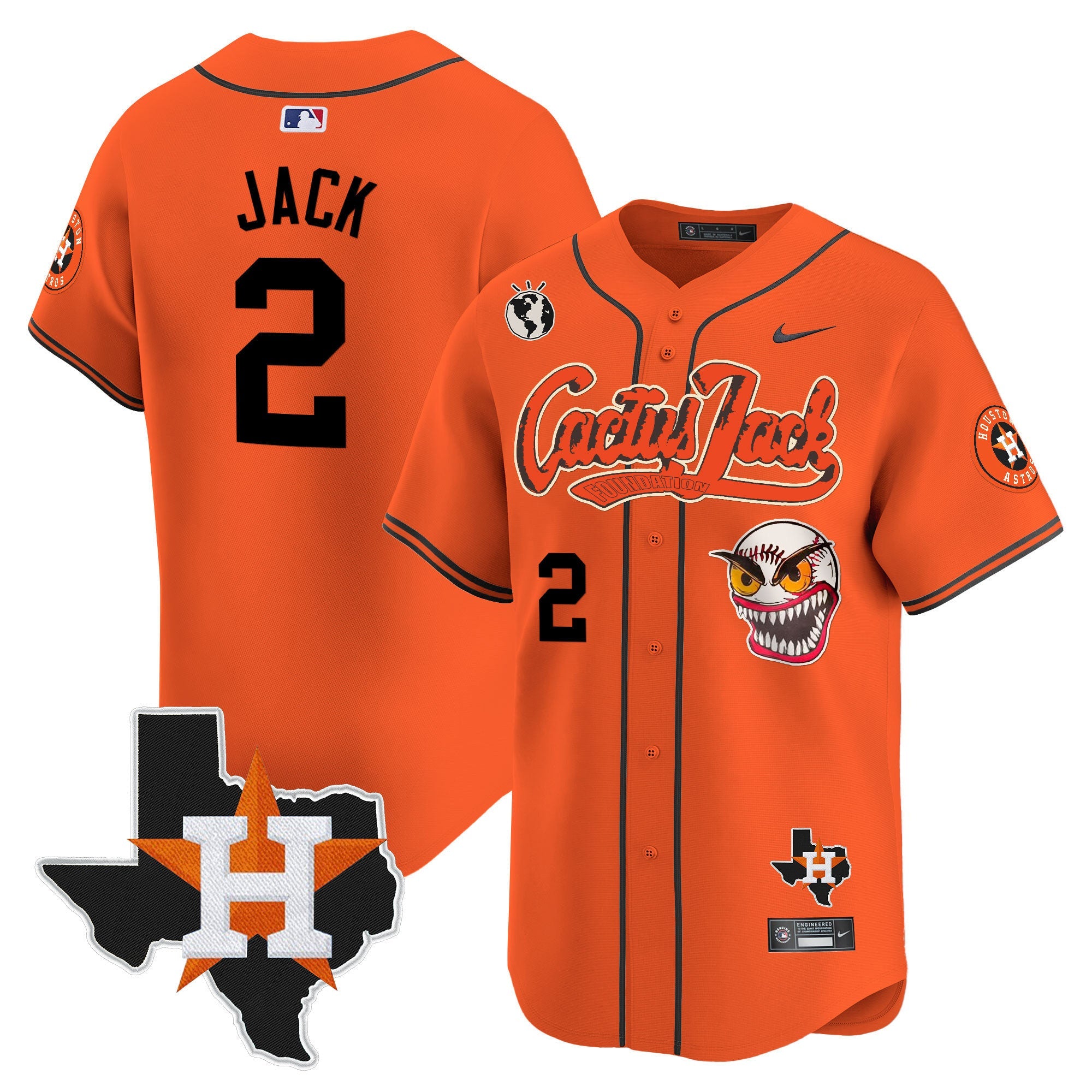 Men’s Houston Cactus Jack Patch Vapor Premier Limited Jersey V6 – Stitched