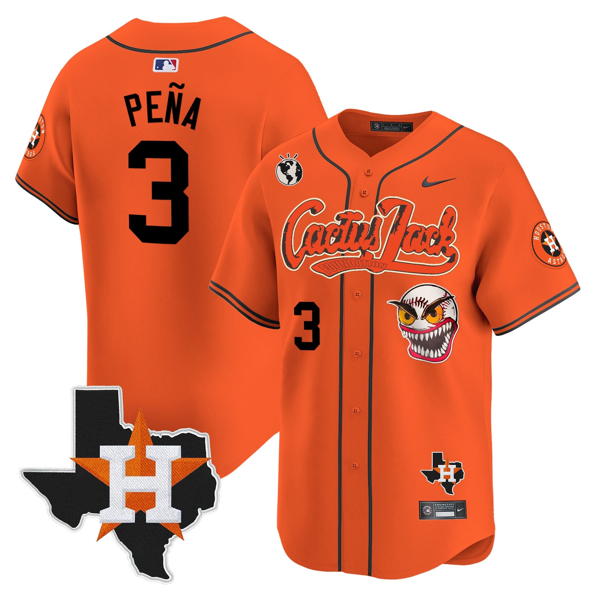 Men’s Houston Cactus Jack Patch Vapor Premier Limited Jersey V6 – Stitched