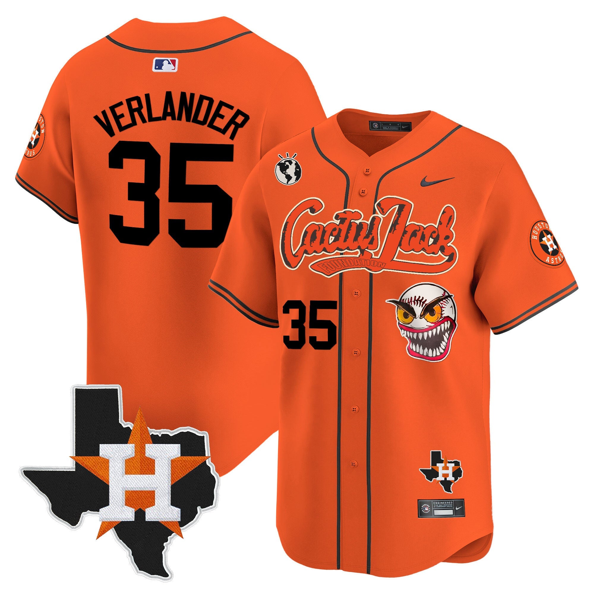 Men’s Houston Cactus Jack Patch Vapor Premier Limited Jersey V6 – Stitched